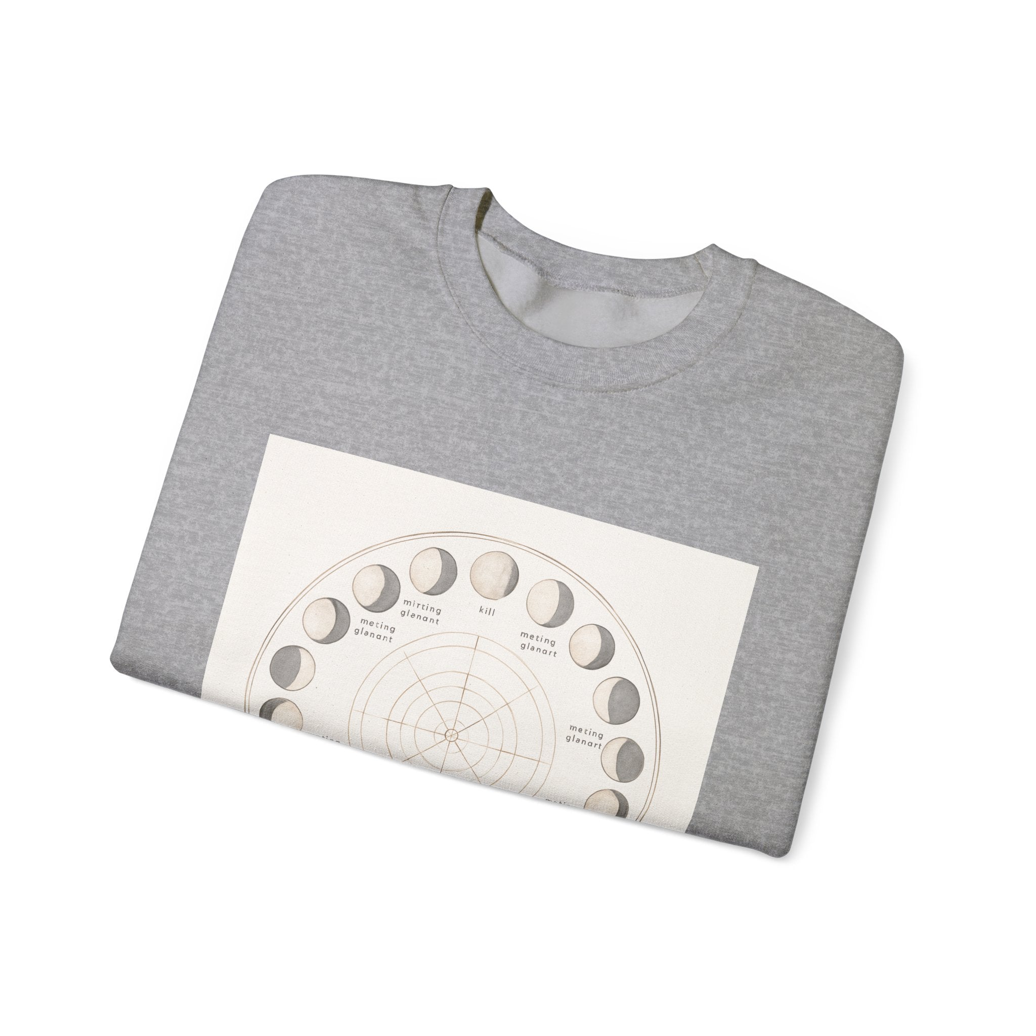 Moon Phases Sweatshirt — Lunar Cycle Graphic Crewneck