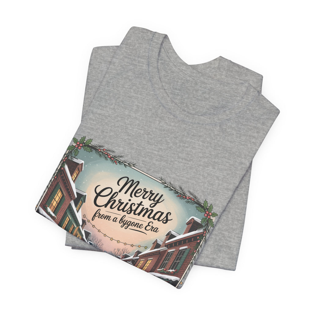 Merry Christmas Vintage Postcard Tee | Retro Holiday Card Design