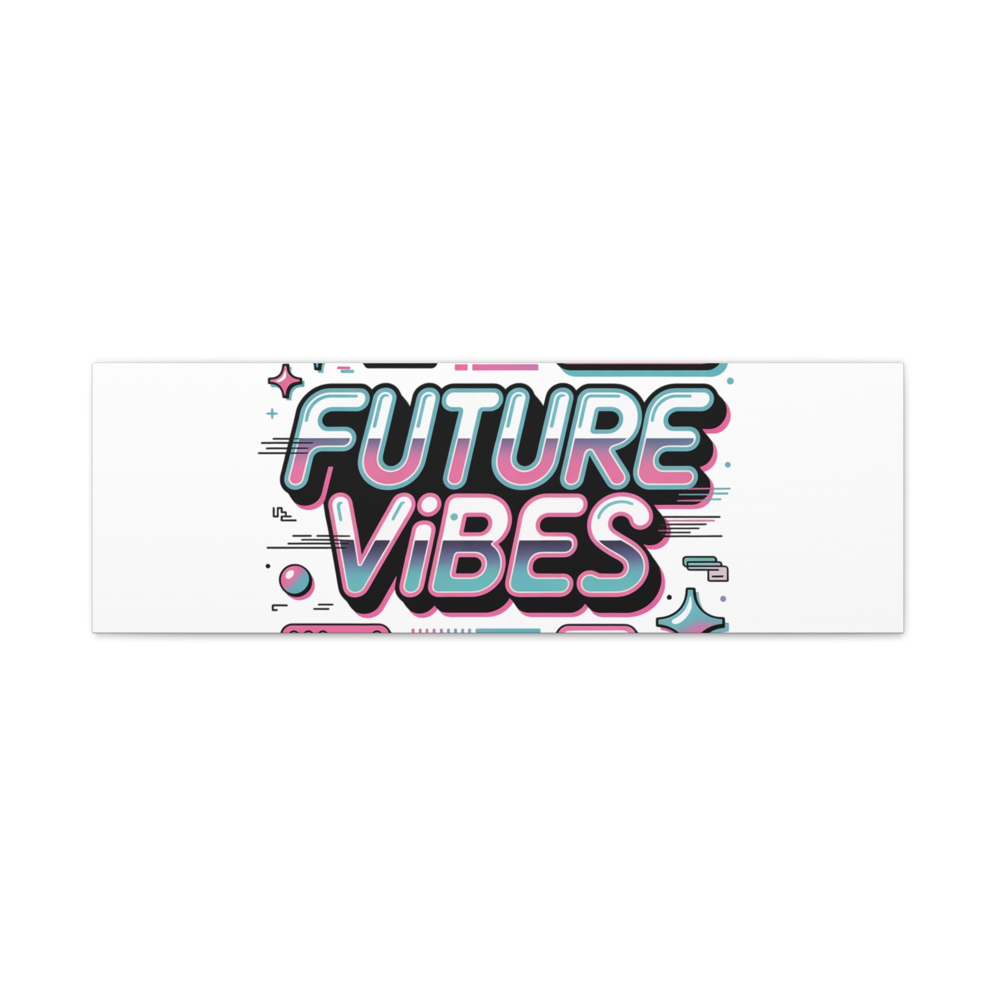 Future Vibes Canvas | Y2K Cyber Holo, Retro Tech Print