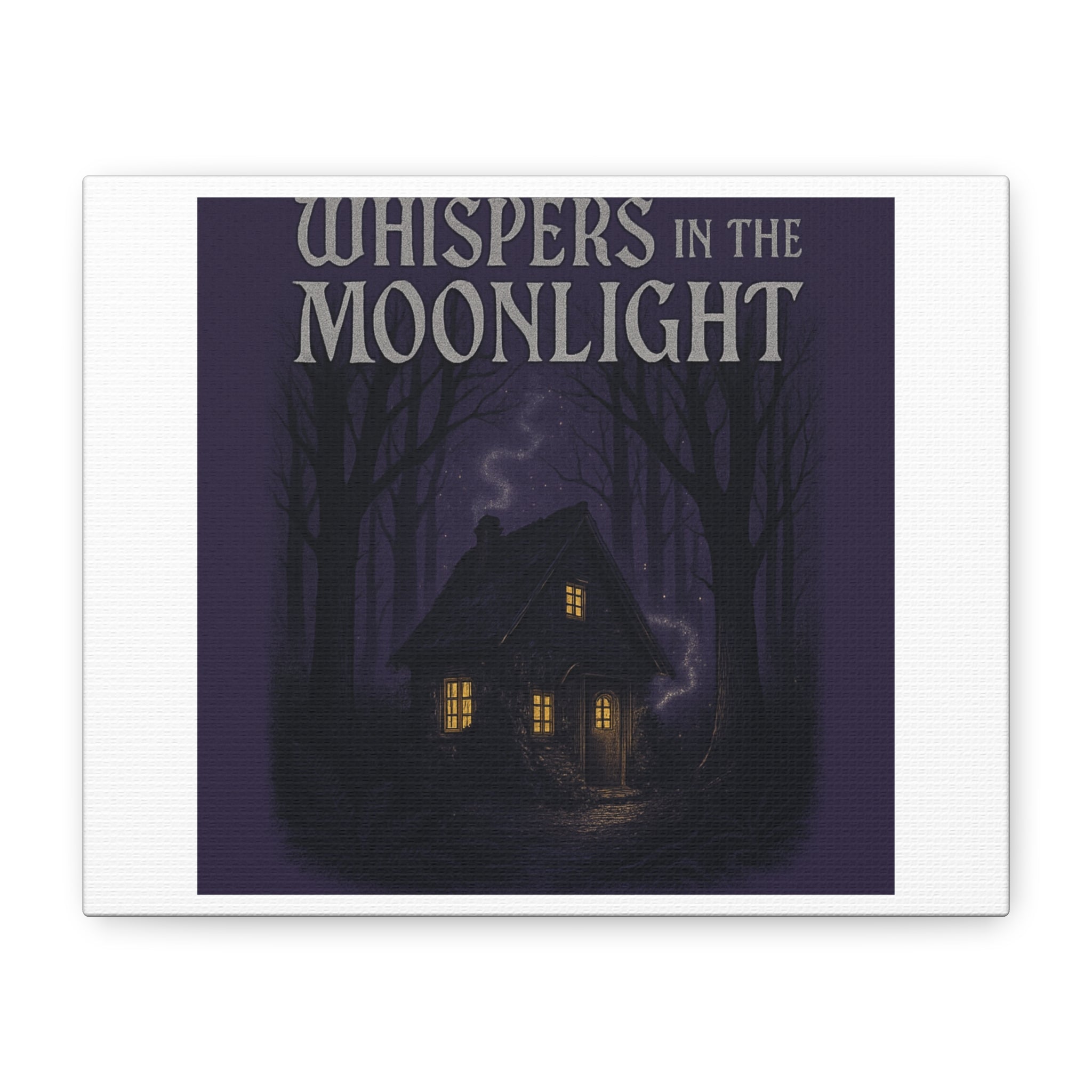 Whispers in the Moonlight Canvas Art – Haunted Cottage Wall Decor