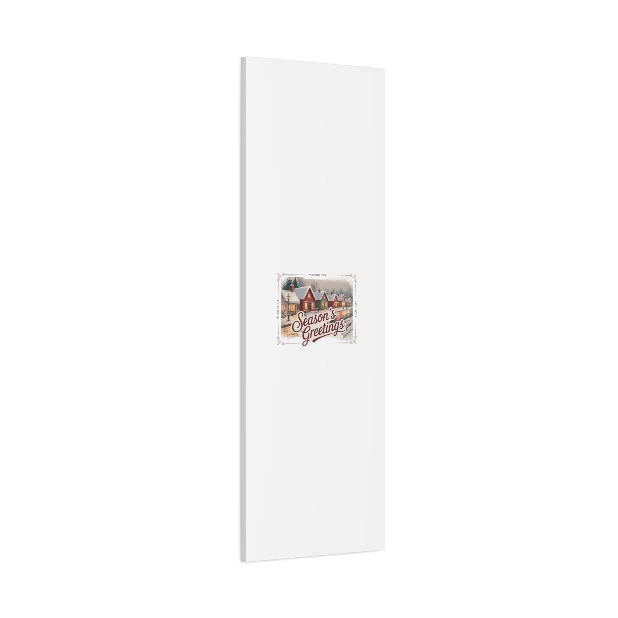 Season's Greetings Vintage Christmas Postcard Canvas | Retro Holiday Wall Art