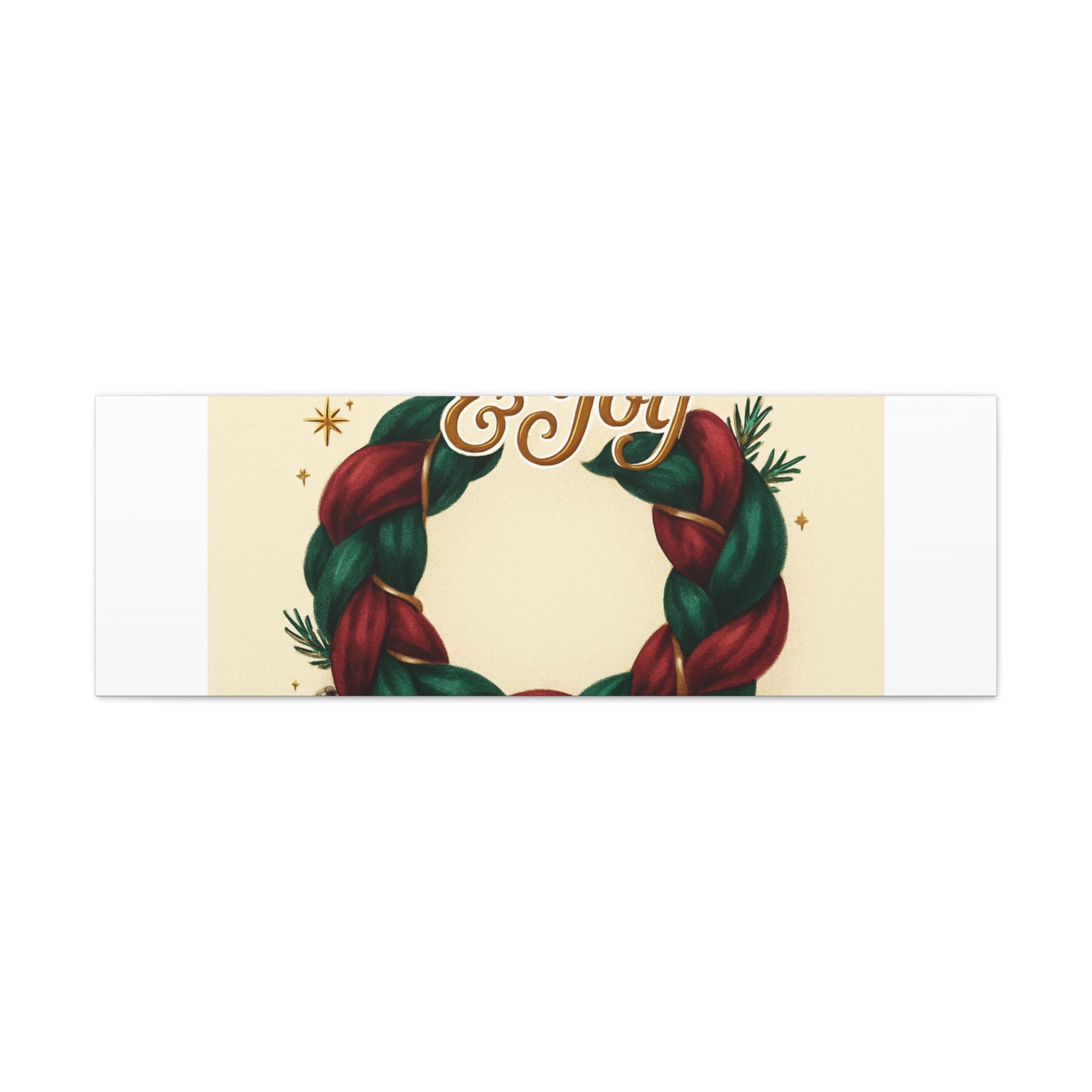 Christmas Wreath Canvas - "Comfort & Joy" Holiday Wall Art