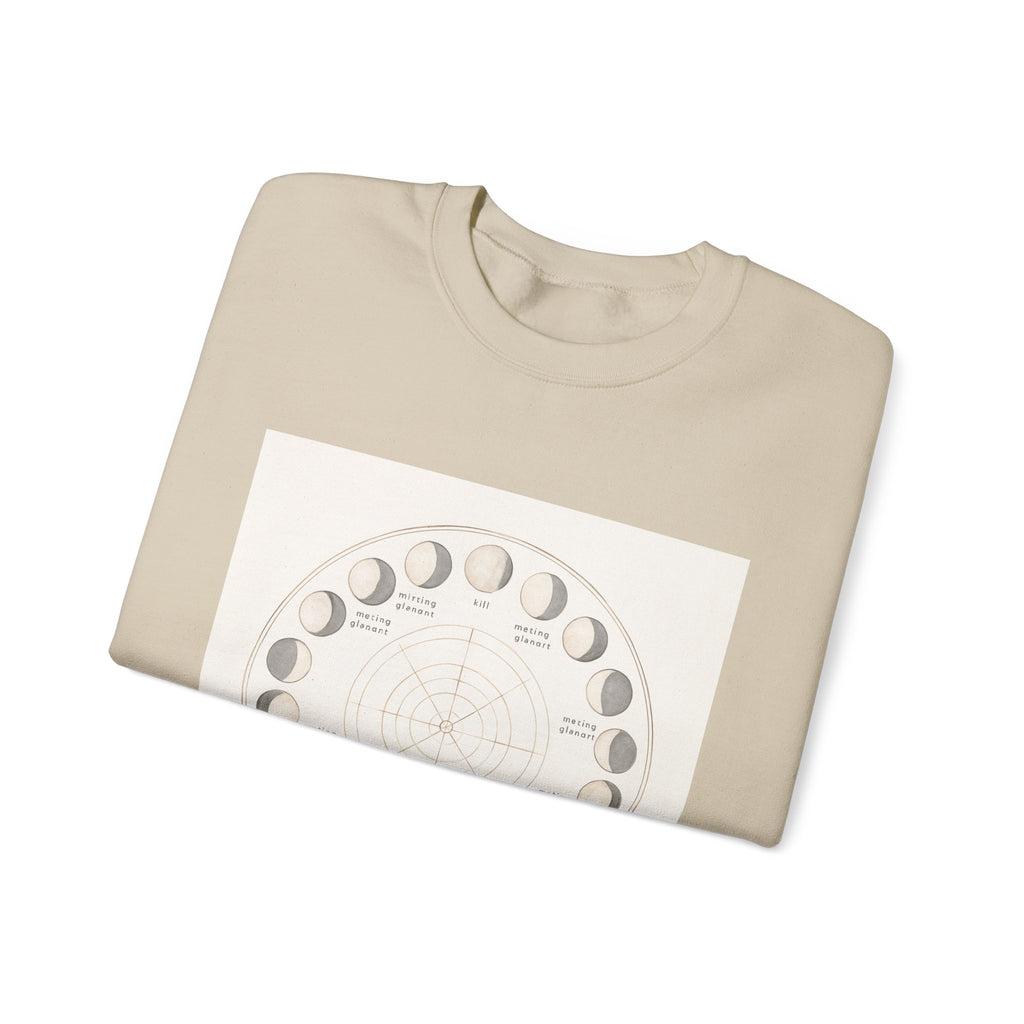 Moon Phases Sweatshirt — Lunar Cycle Graphic Crewneck