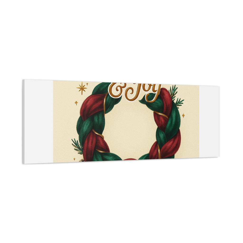 Christmas Wreath Canvas - "Comfort & Joy" Holiday Wall Art