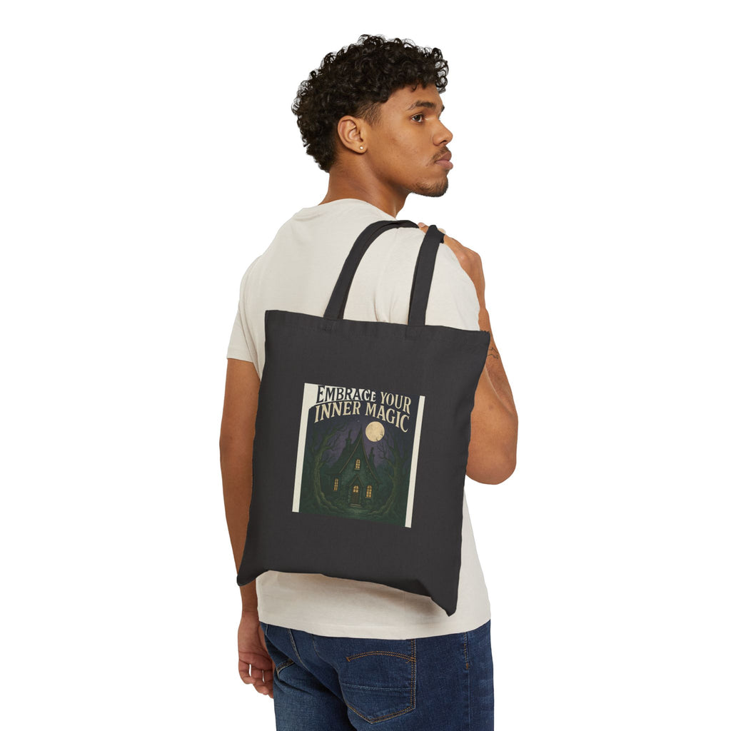 Canvas Tote Bag – “Embrace Your Inner Magic” Moonlit Cottage Tote