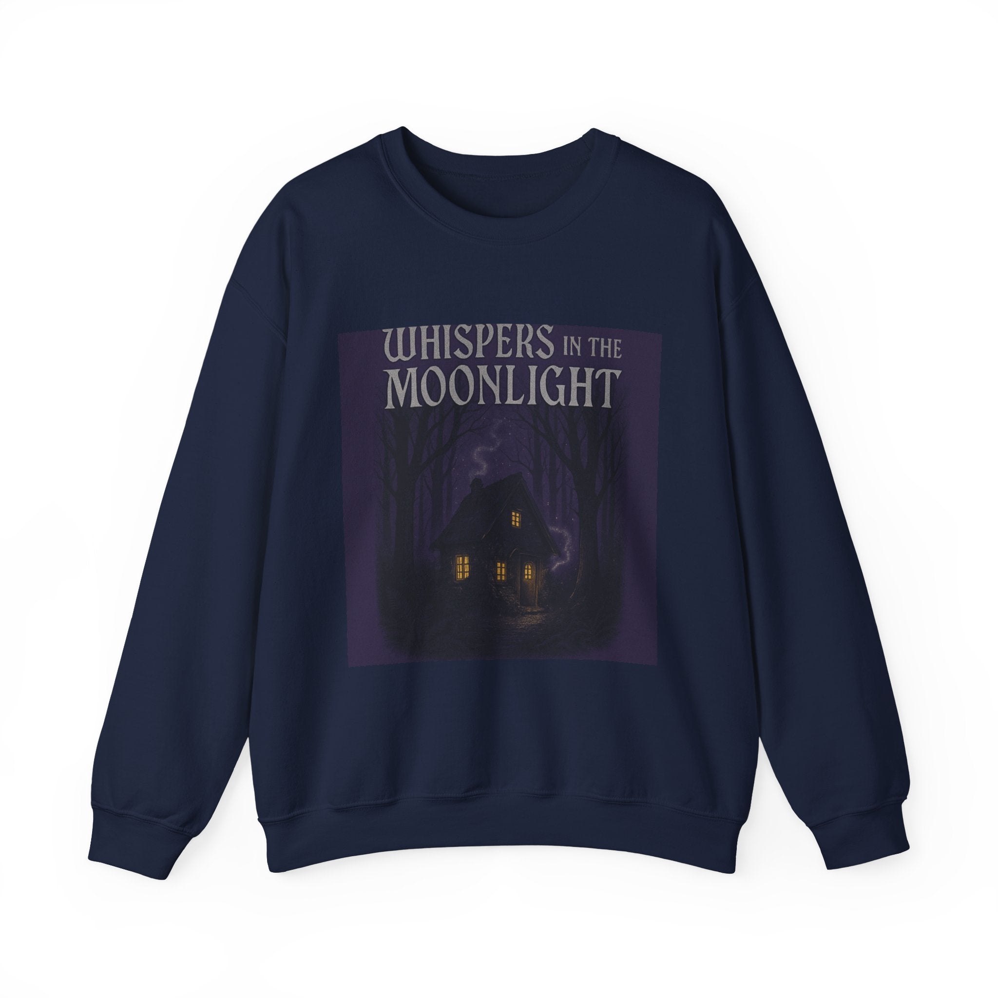 Whispers in the Moonlight Sweatshirt — Cozy Haunted Cottage Crewneck