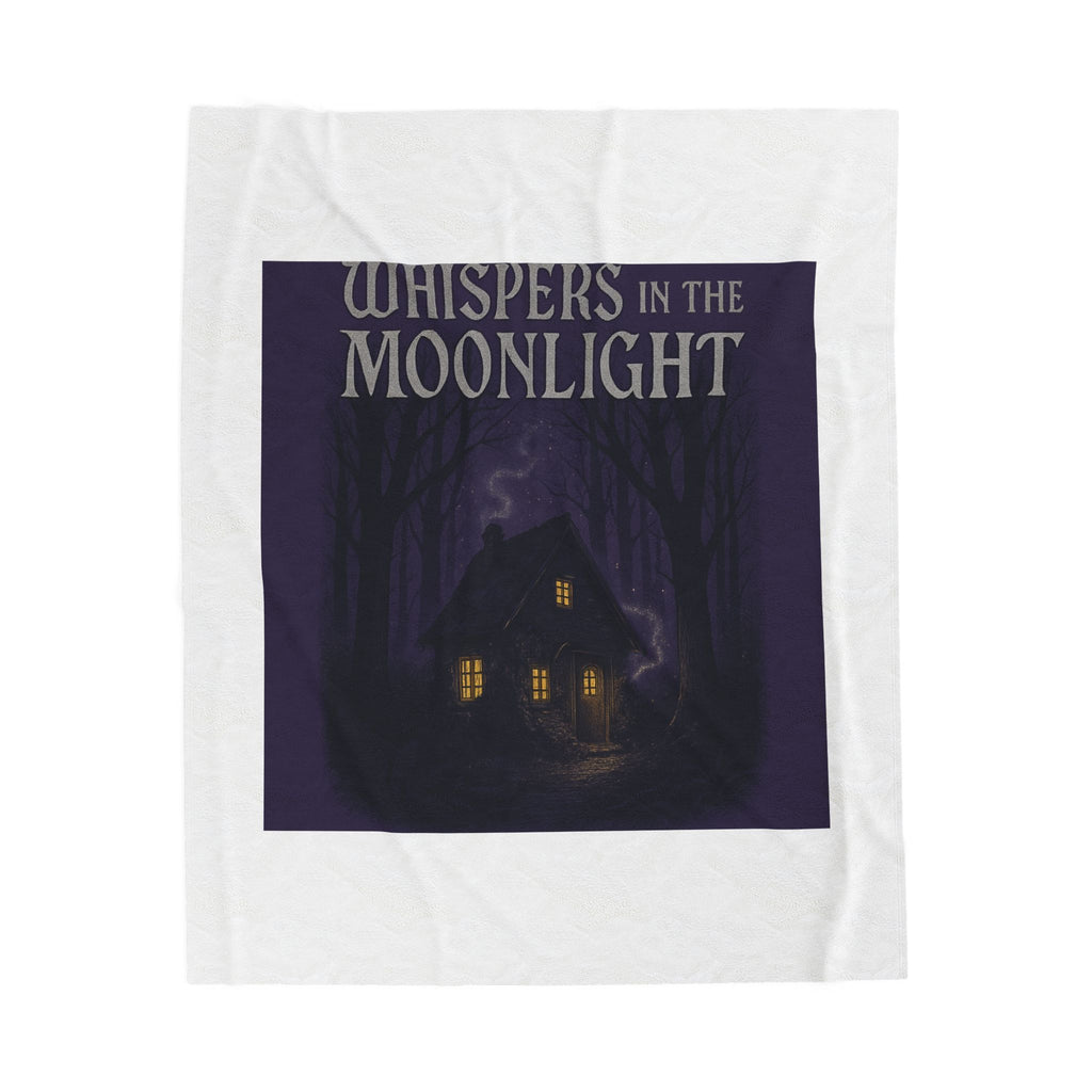 Whispers in the Moonlight Velveteen Plush Blanket — Cozy Gothic Cottage Throw