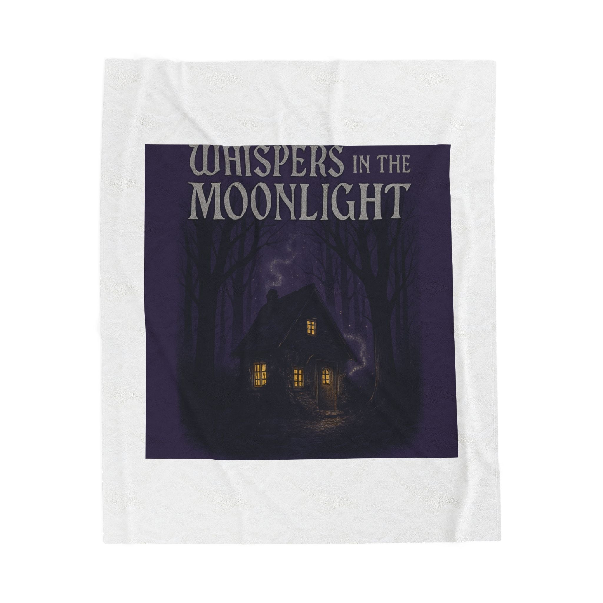 Whispers in the Moonlight Velveteen Plush Blanket — Cozy Gothic Cottage Throw
