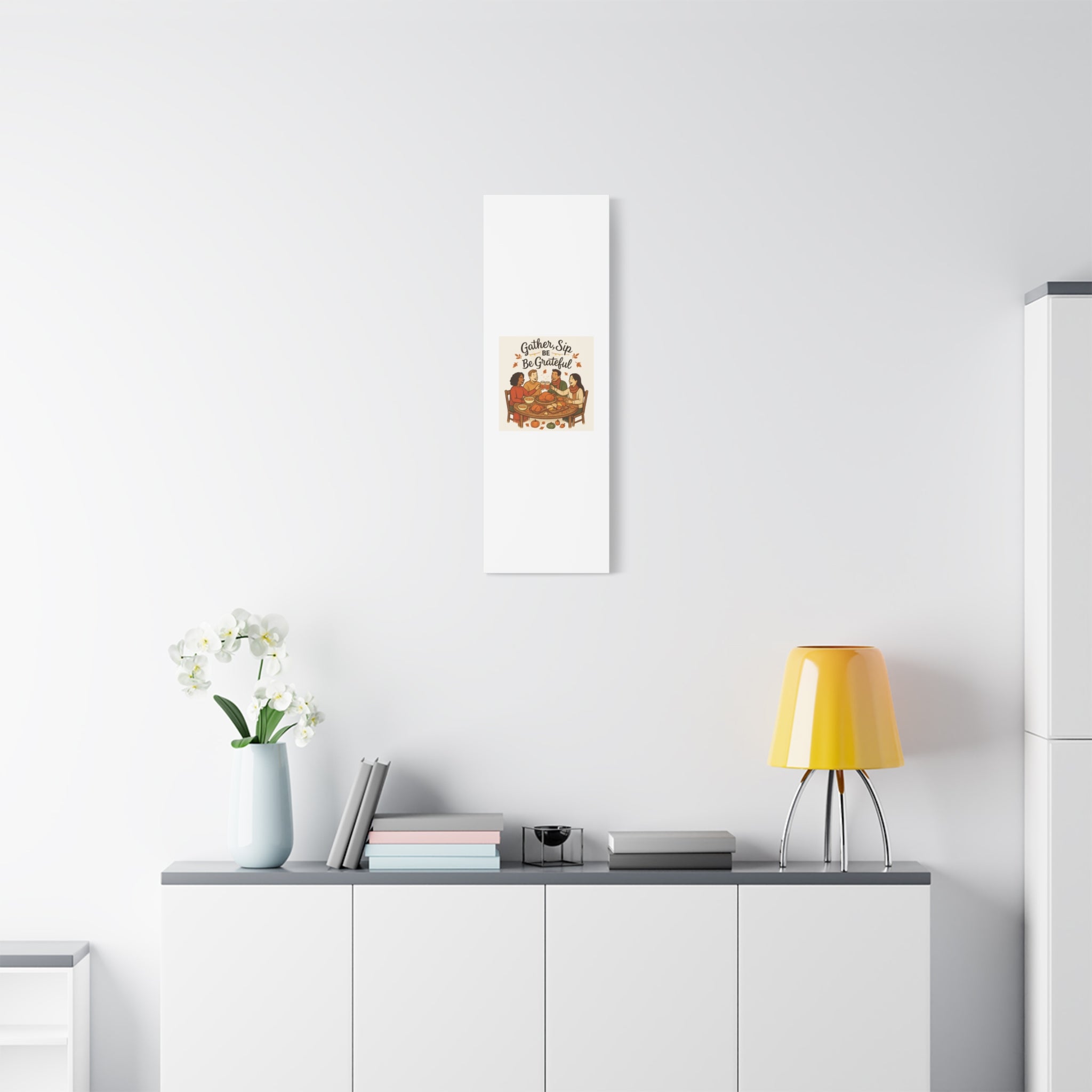 Gather, Sip, Be Grateful Canvas — Thanksgiving Wall Art