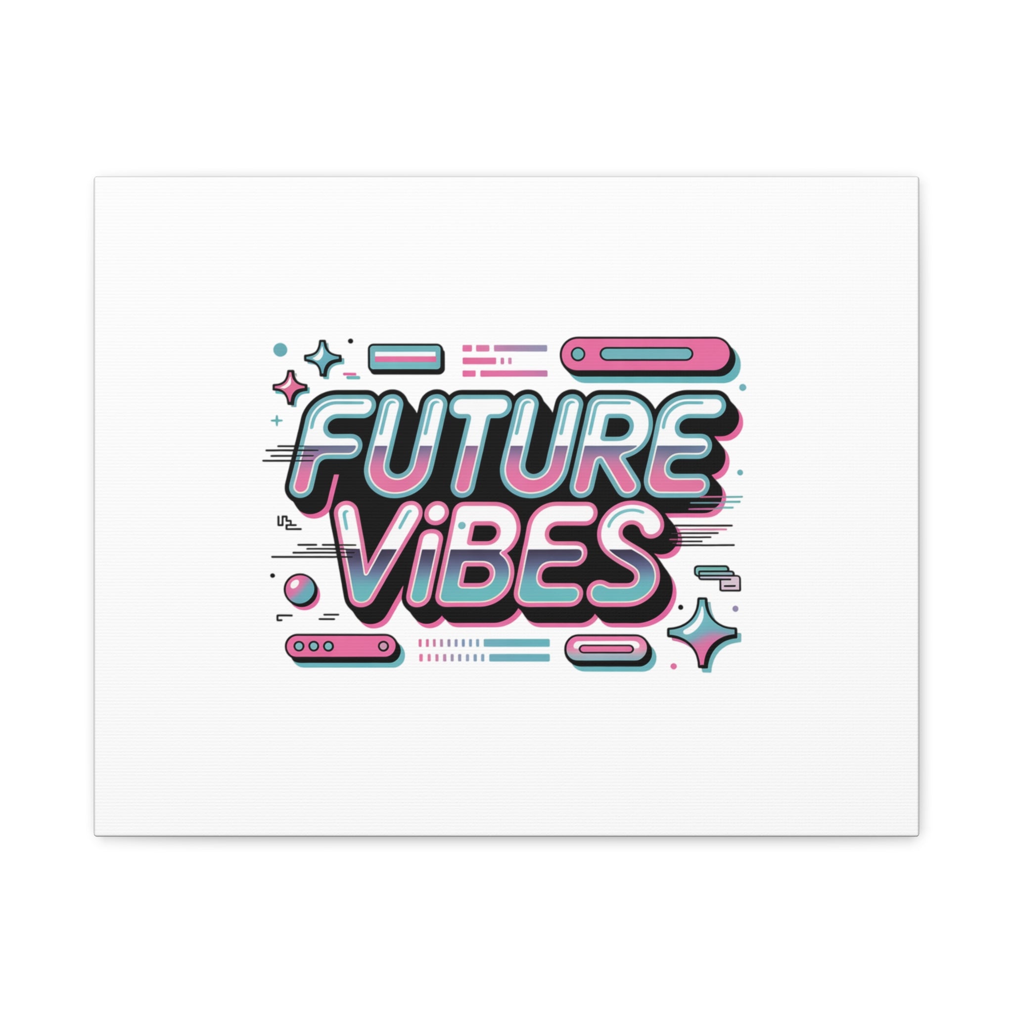 Future Vibes Canvas | Y2K Cyber Holo, Retro Tech Print
