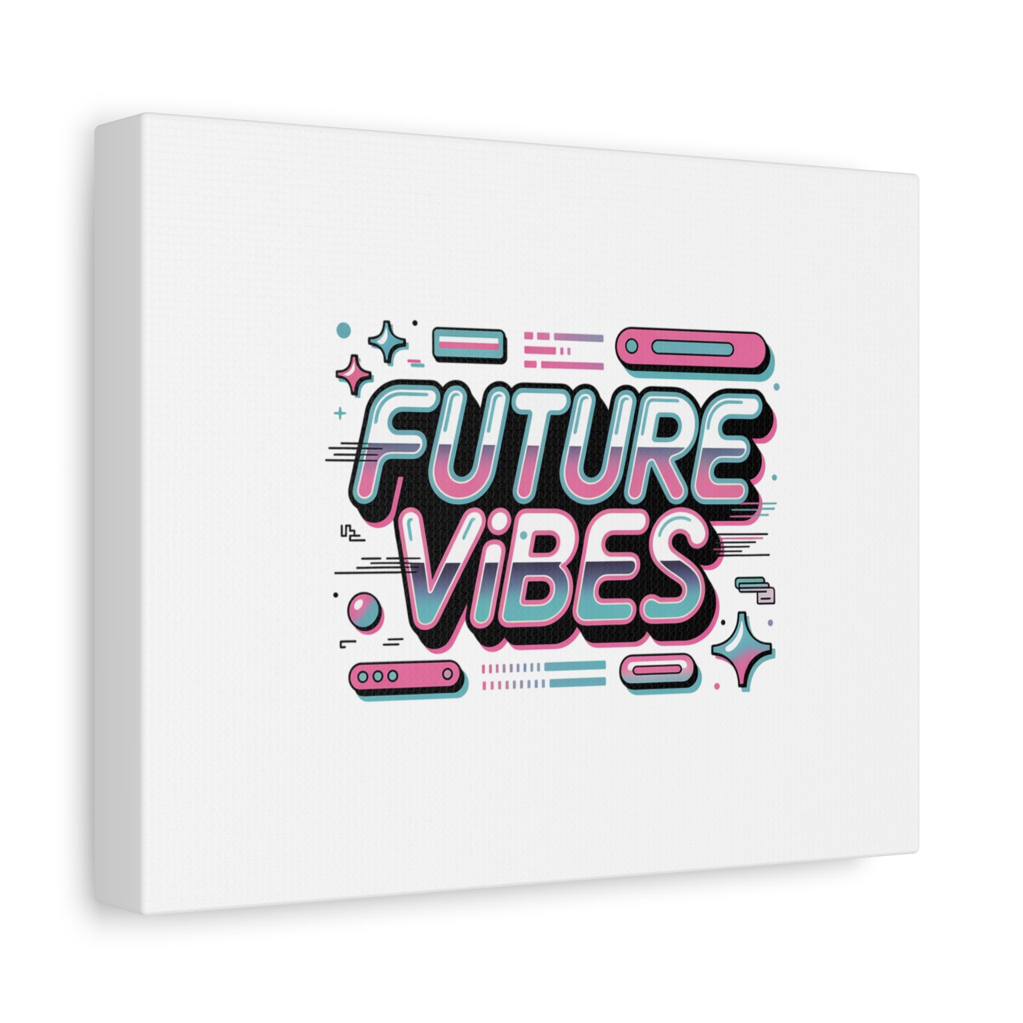 Future Vibes Canvas | Y2K Cyber Holo, Retro Tech Print