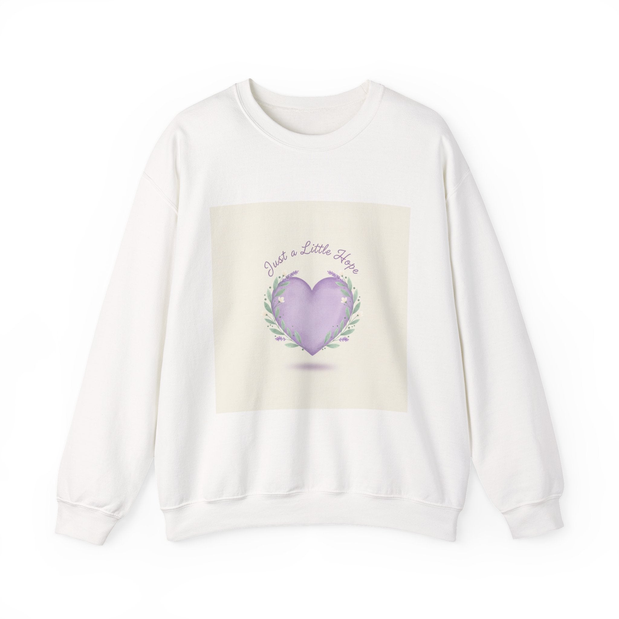 just a little hope sweatshirt | positive micro-optimism, lavender heart