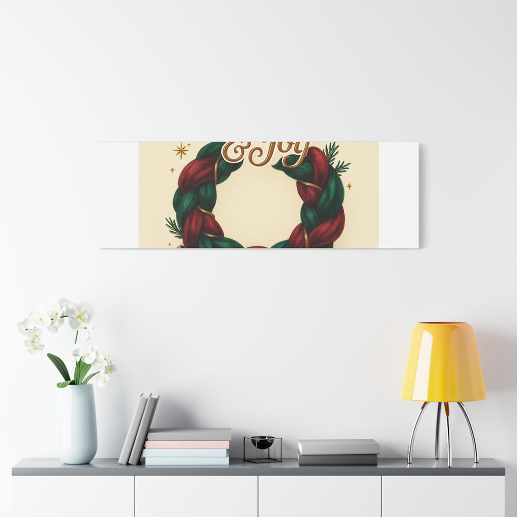 Christmas Wreath Canvas - "Comfort & Joy" Holiday Wall Art