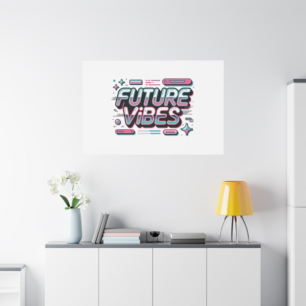 Future Vibes Canvas | Y2K Cyber Holo, Retro Tech Print
