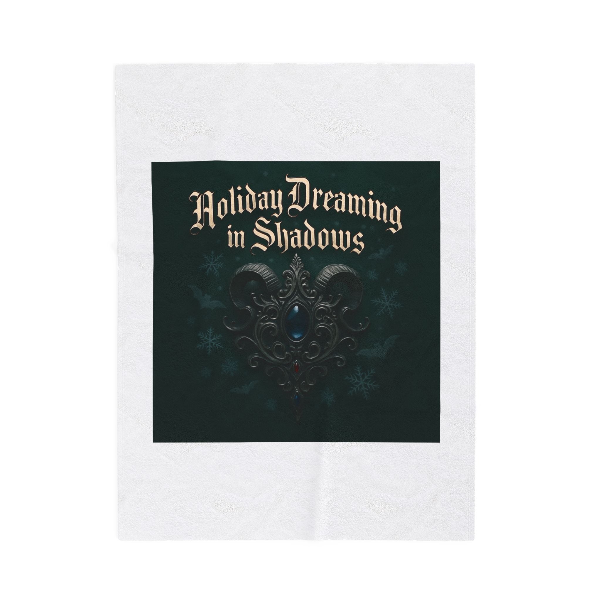 Holiday Dreaming in Shadows Velveteen Plush Blanket