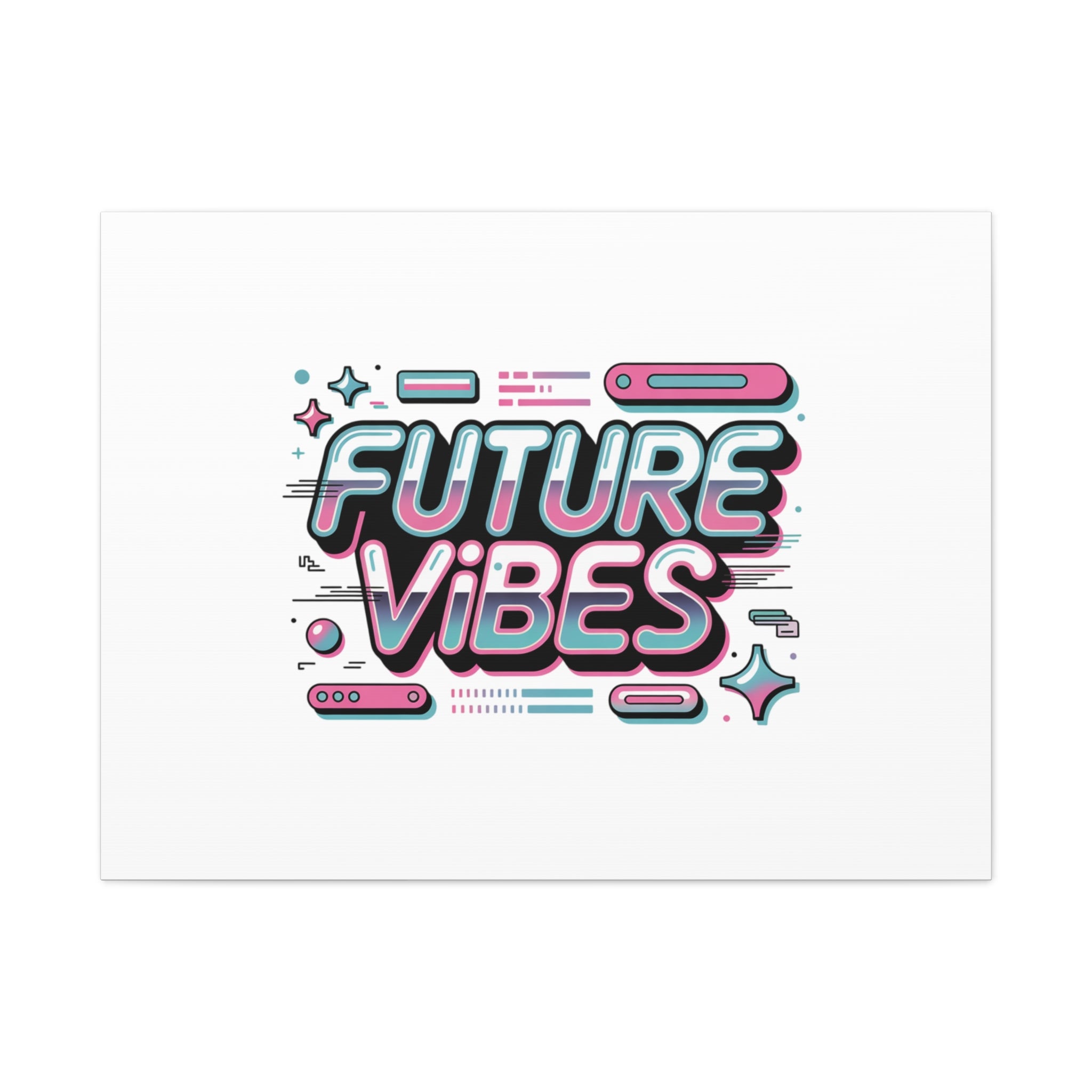 Future Vibes Canvas | Y2K Cyber Holo, Retro Tech Print