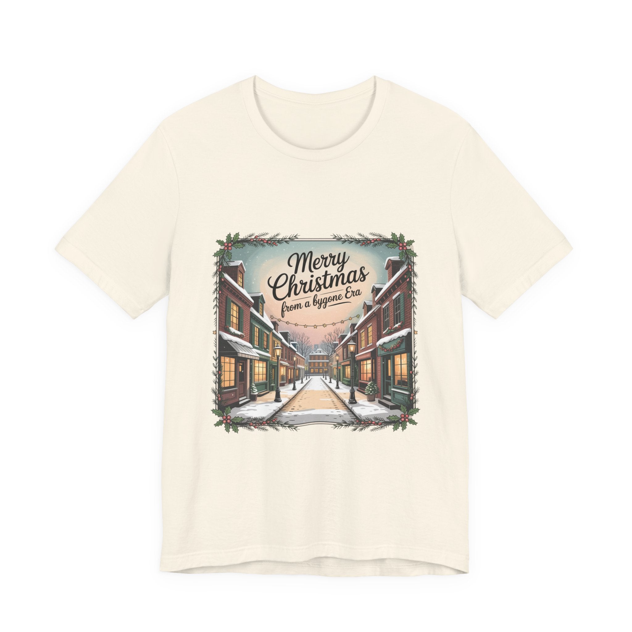 Merry Christmas Vintage Postcard Tee | Retro Holiday Card Design