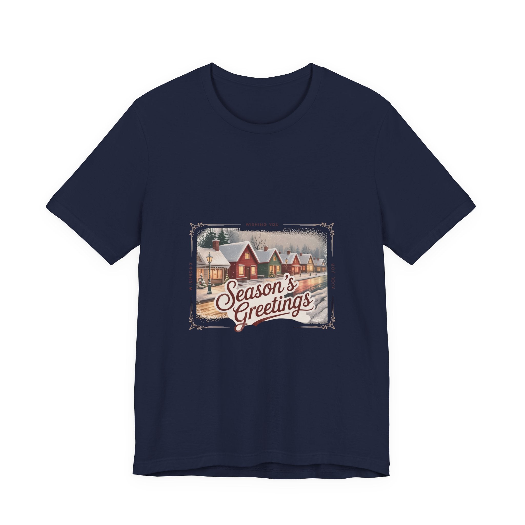 Season's Greetings Vintage Christmas Tee | Retro Holiday Card Design