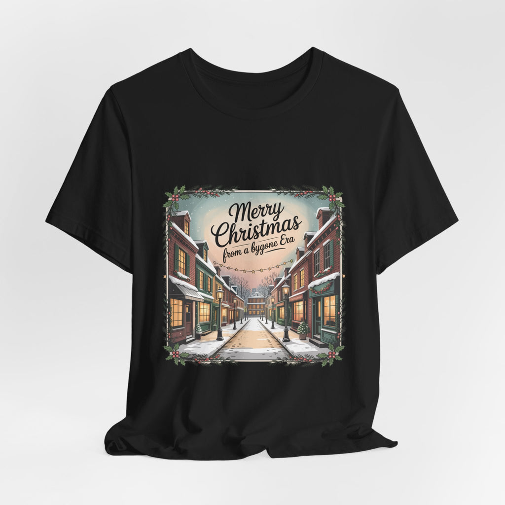 Merry Christmas Vintage Postcard Tee | Retro Holiday Card Design