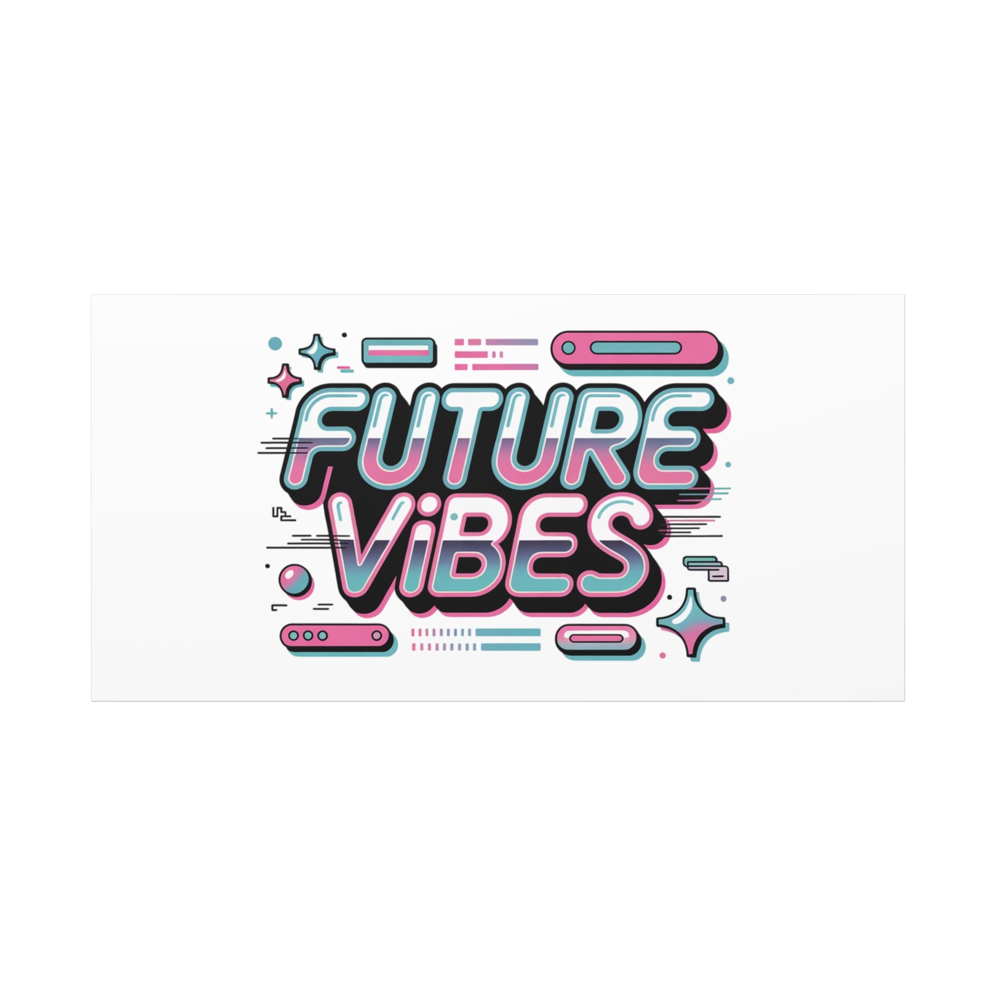 Future Vibes Canvas | Y2K Cyber Holo, Retro Tech Print
