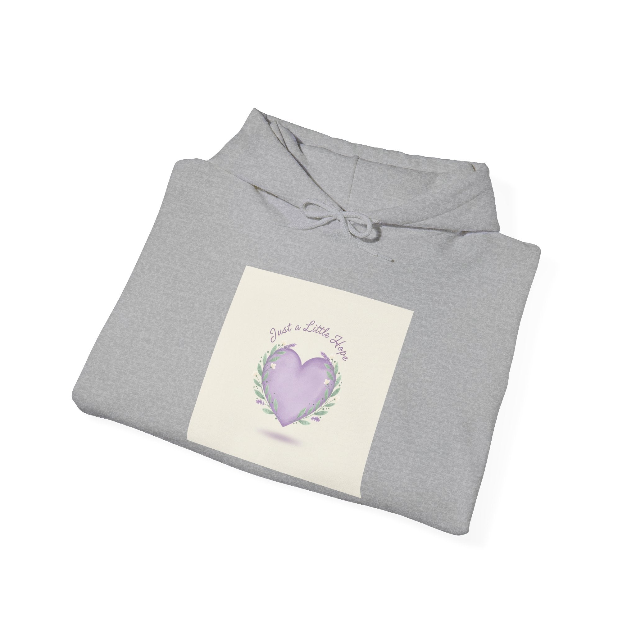 soft lavender heart hoodie | positive micro-optimism, kindness messages