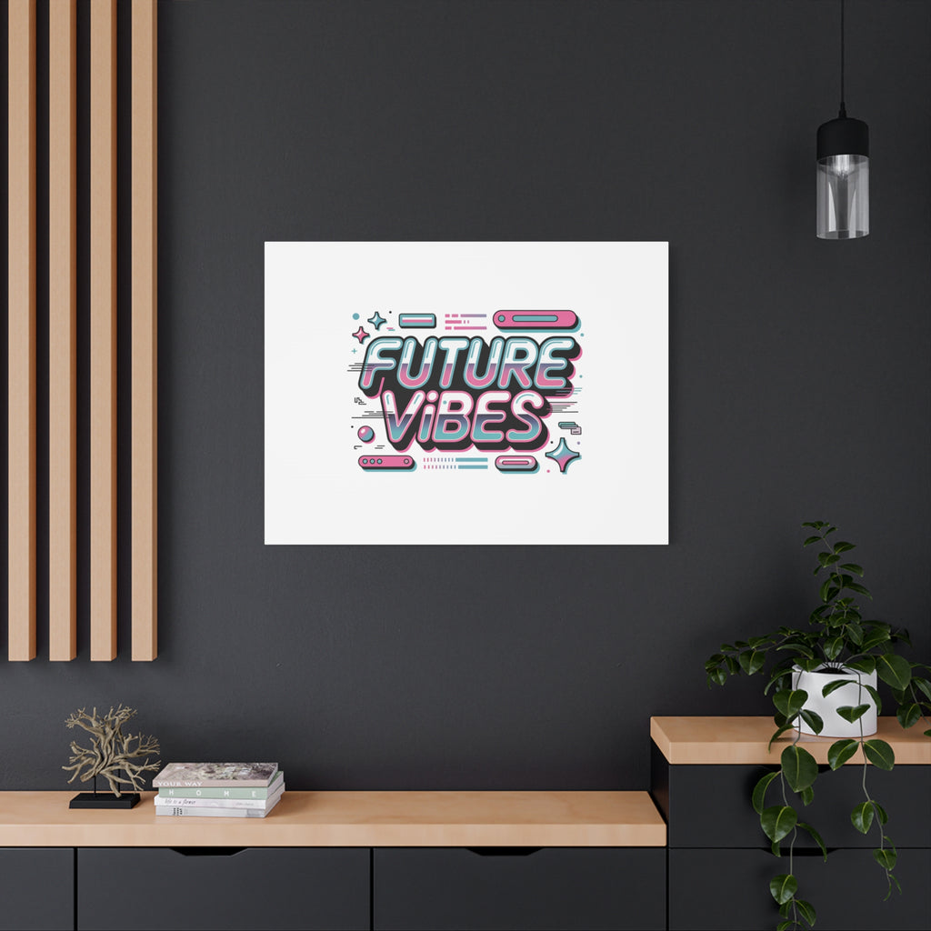 Future Vibes Canvas | Y2K Cyber Holo, Retro Tech Print