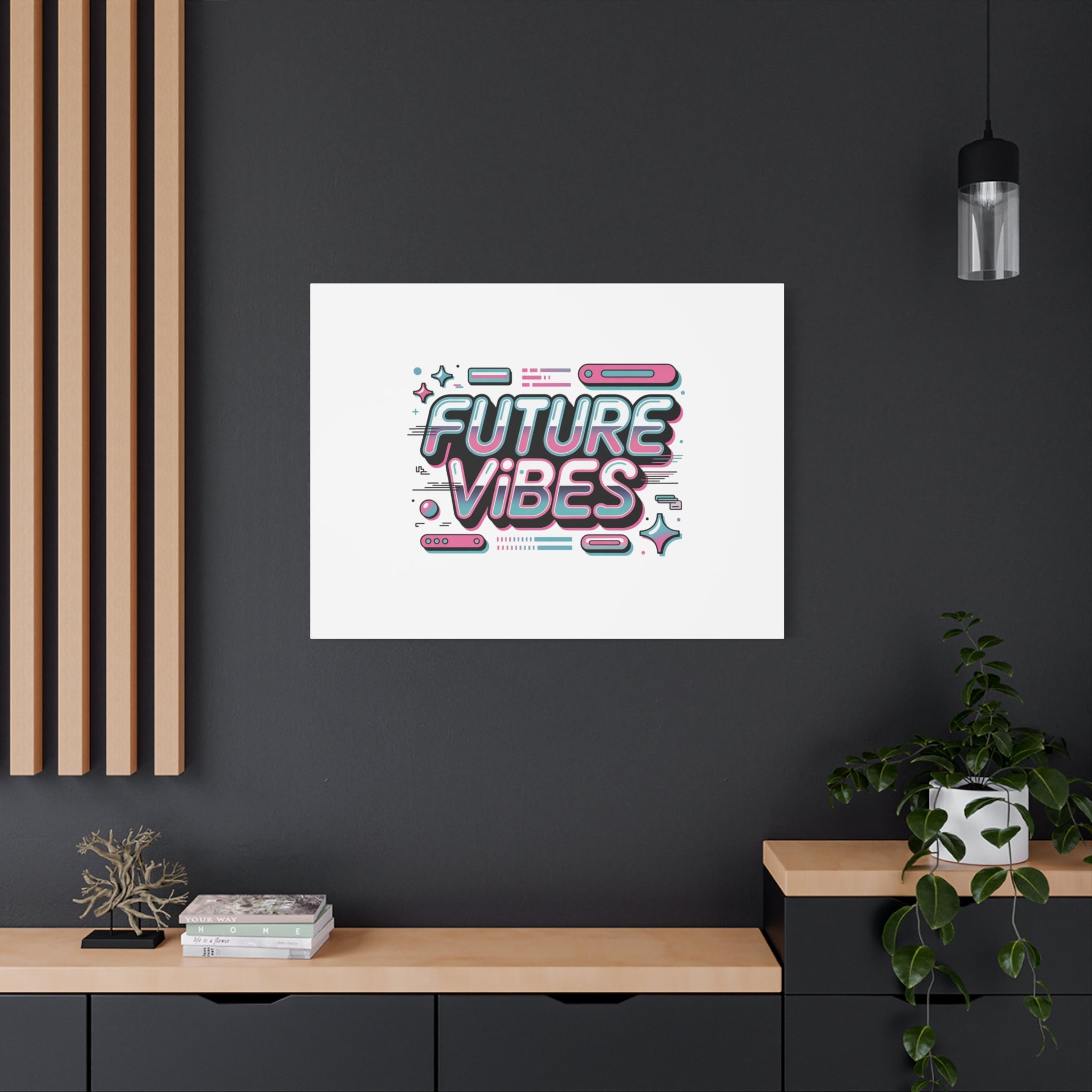 Future Vibes Canvas | Y2K Cyber Holo, Retro Tech Print