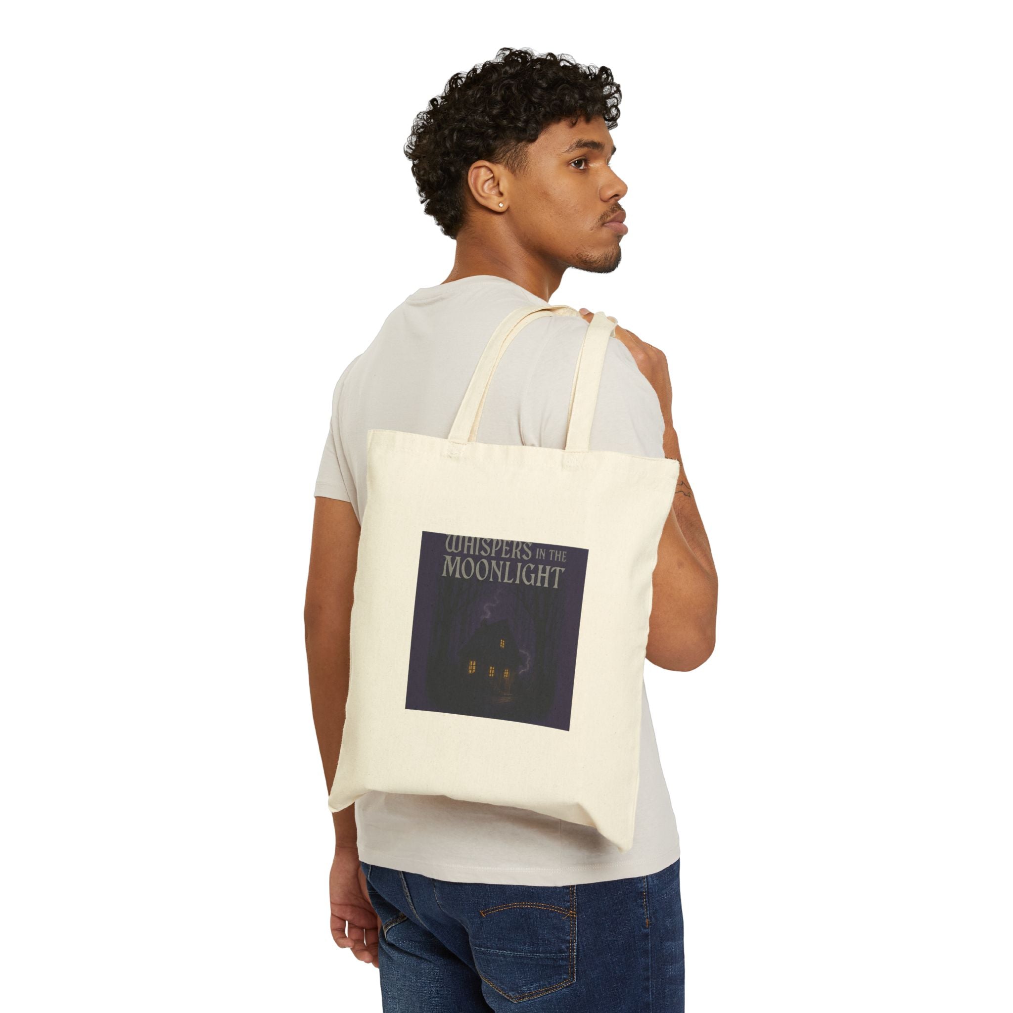 Tote Bag — 'Whispers in the Moonlight' Haunted Cottage Canvas Tote