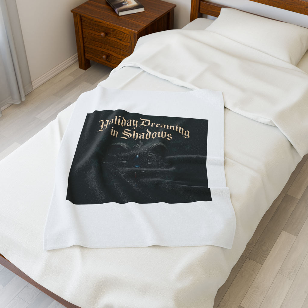 Holiday Dreaming in Shadows Velveteen Plush Blanket