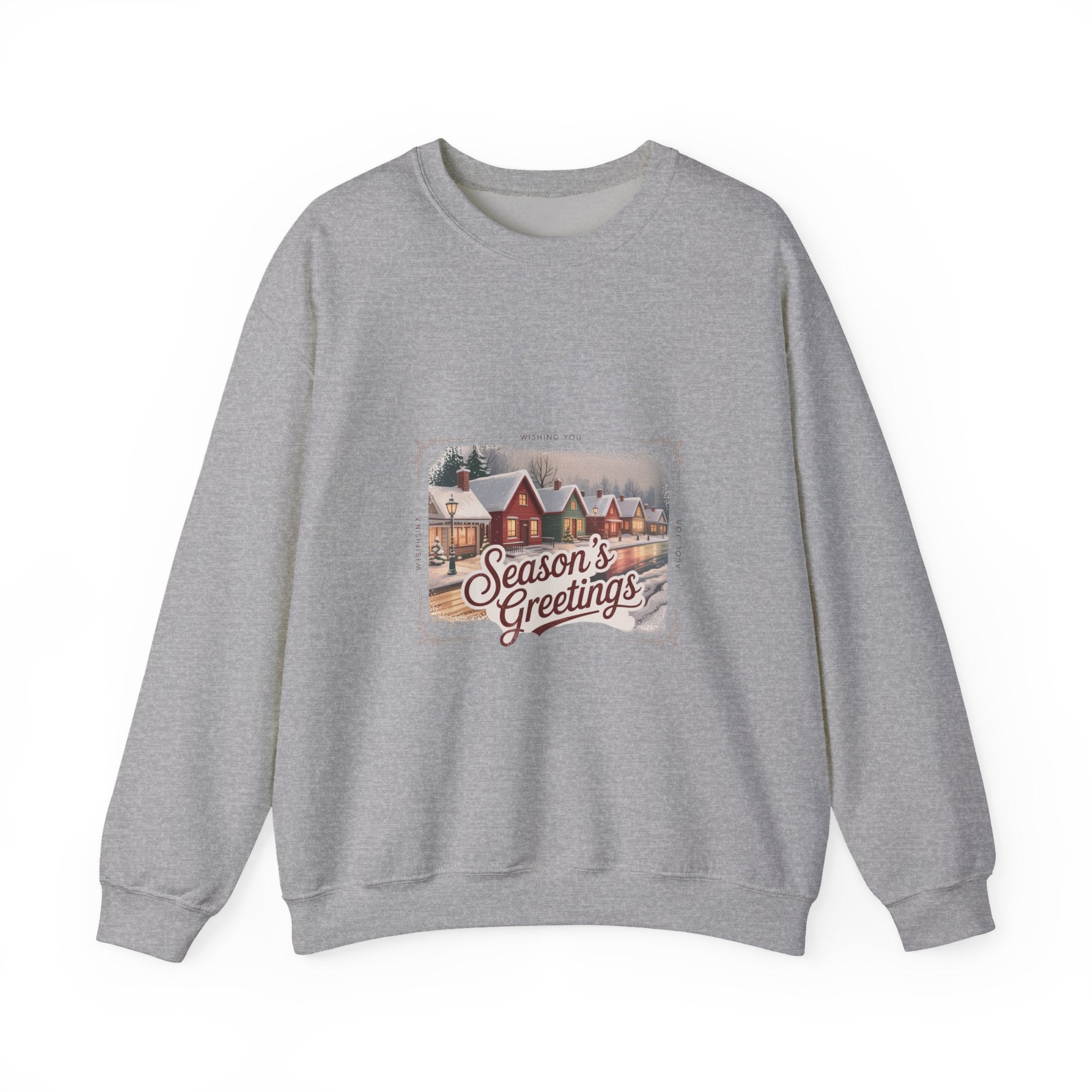 Vintage Christmas Postcard Crewneck Sweatshirt | retro holiday card design, sepia holiday