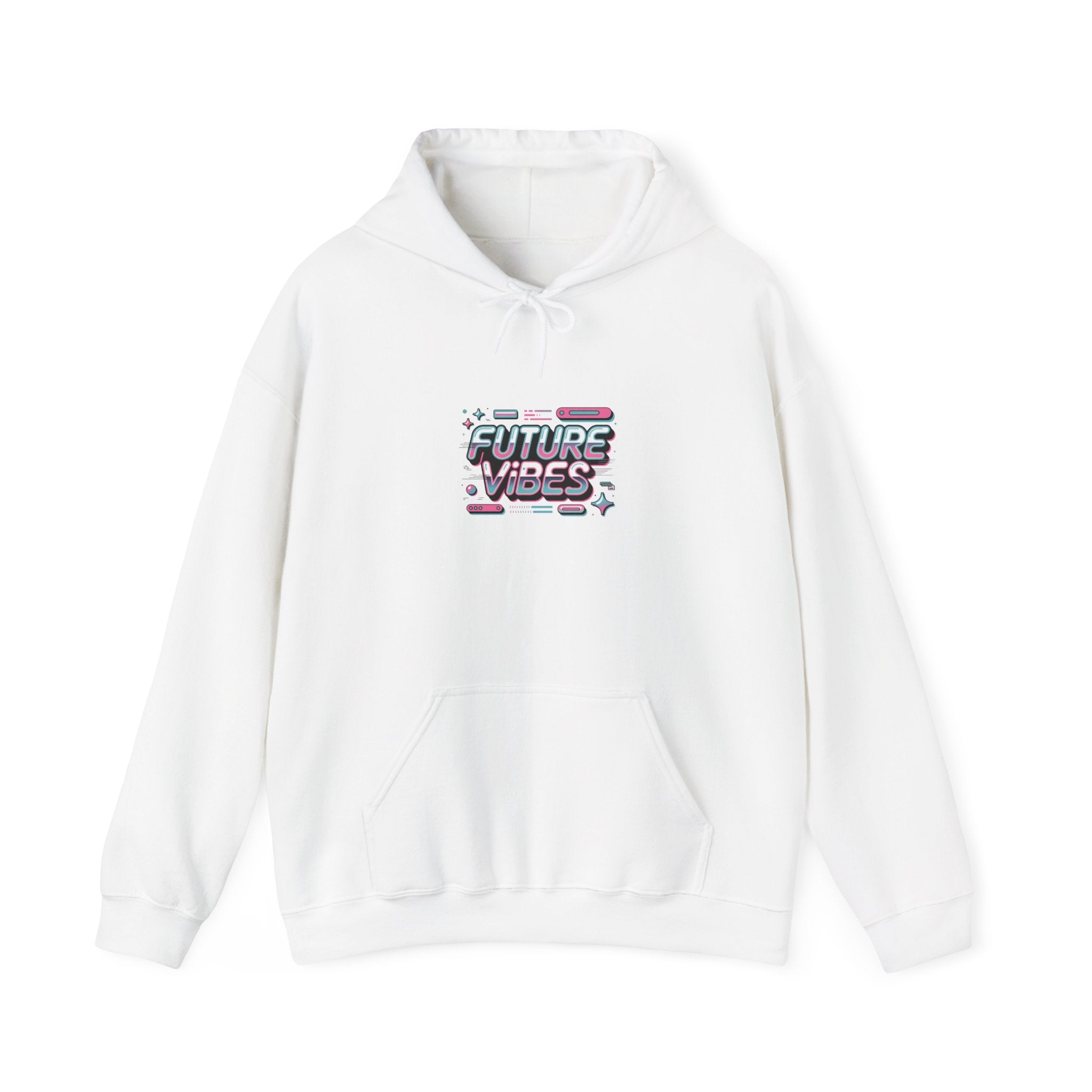 Future Vibes Hoodie | Y2K cyber holo aesthetic, retro tech print