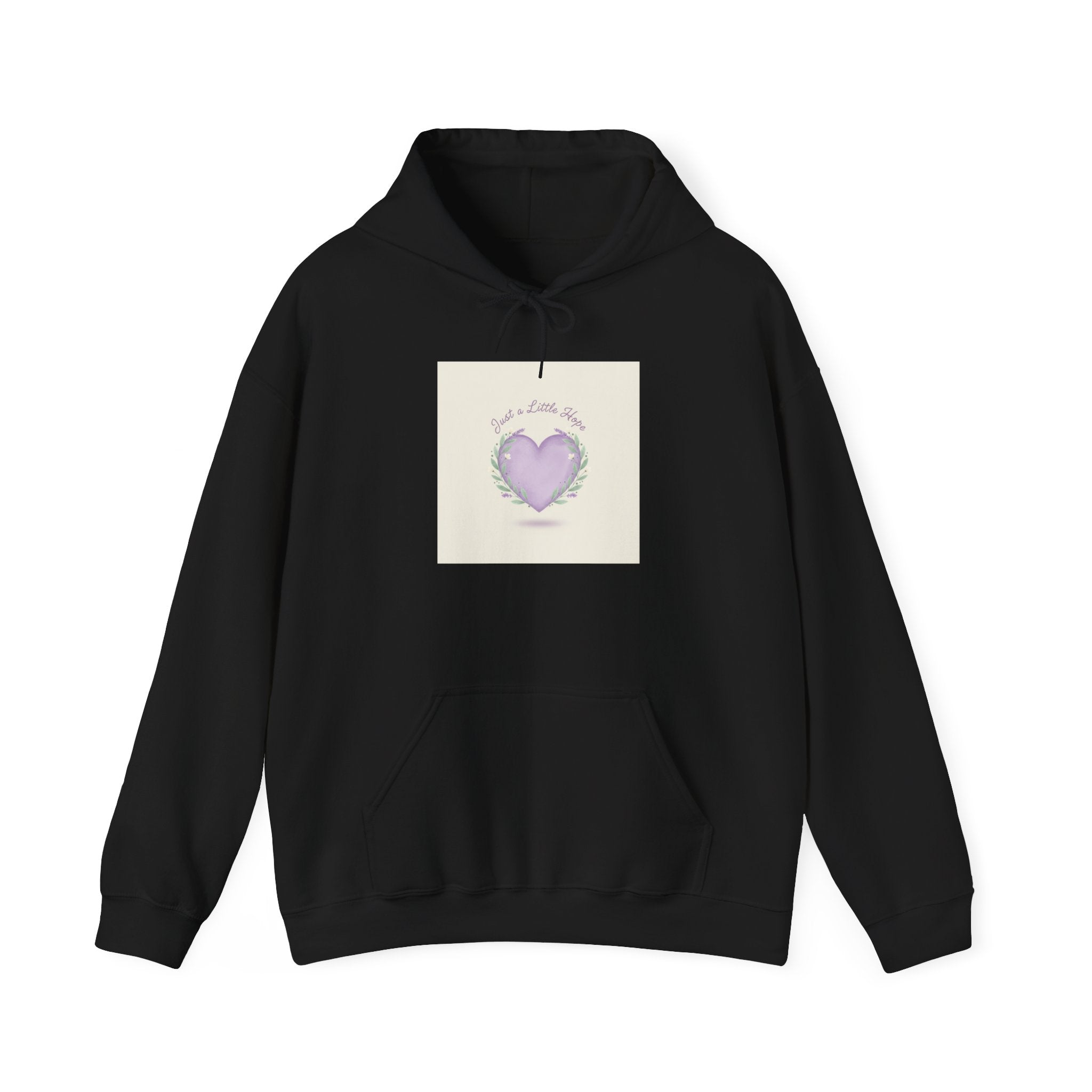 soft lavender heart hoodie | positive micro-optimism, kindness messages