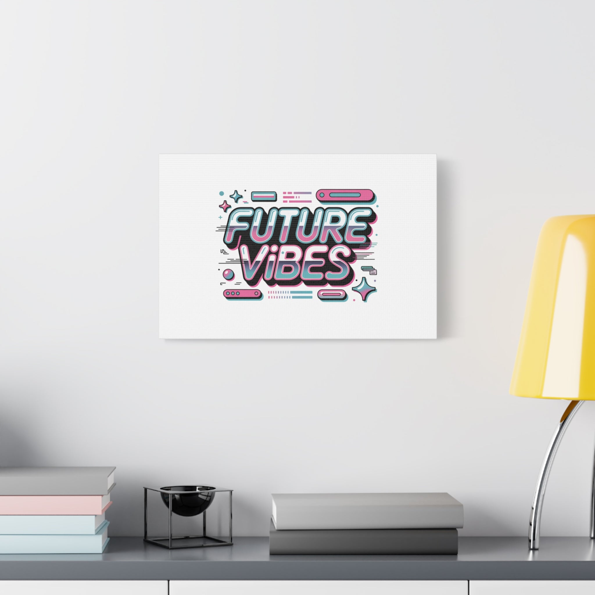 Future Vibes Canvas | Y2K Cyber Holo, Retro Tech Print