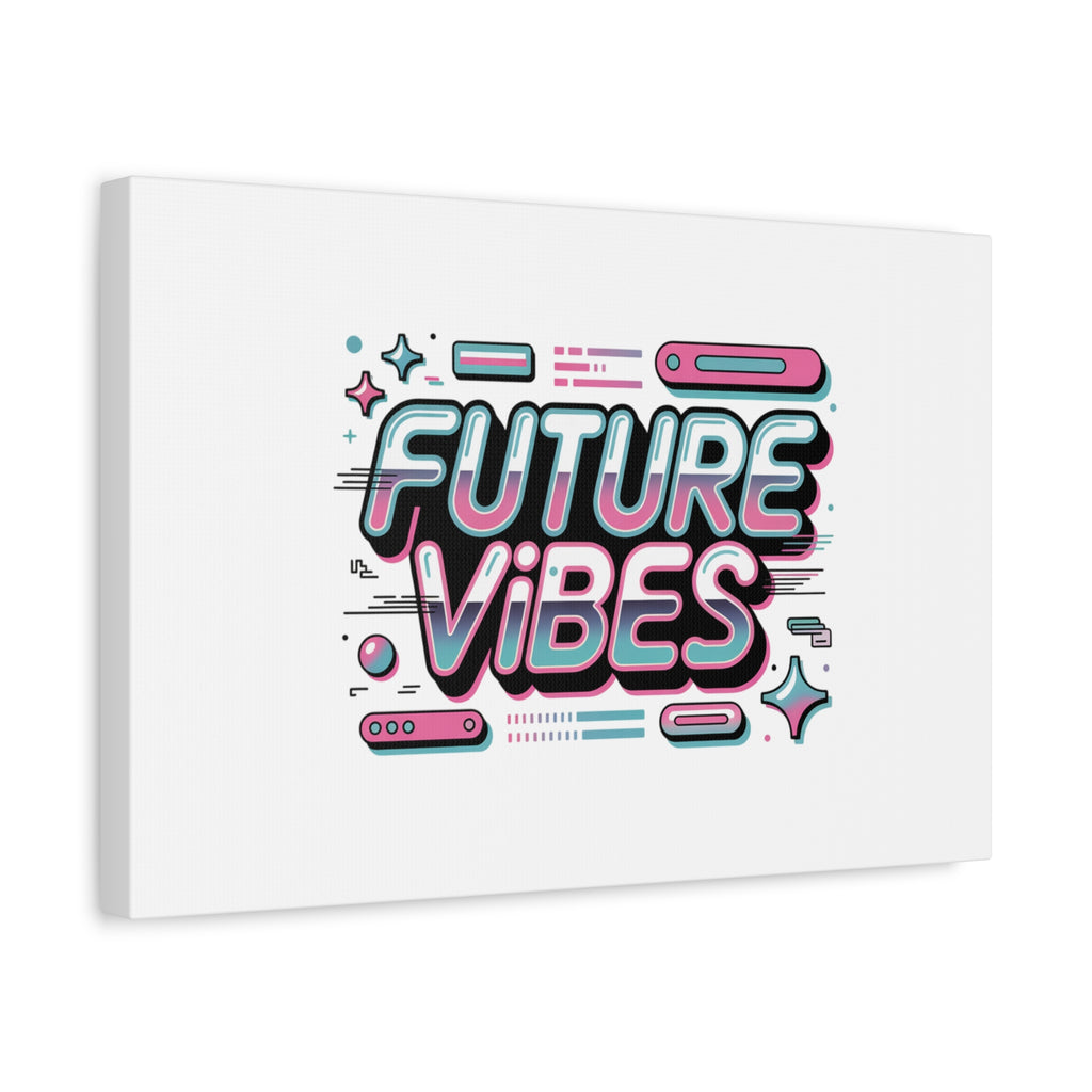 Future Vibes Canvas | Y2K Cyber Holo, Retro Tech Print