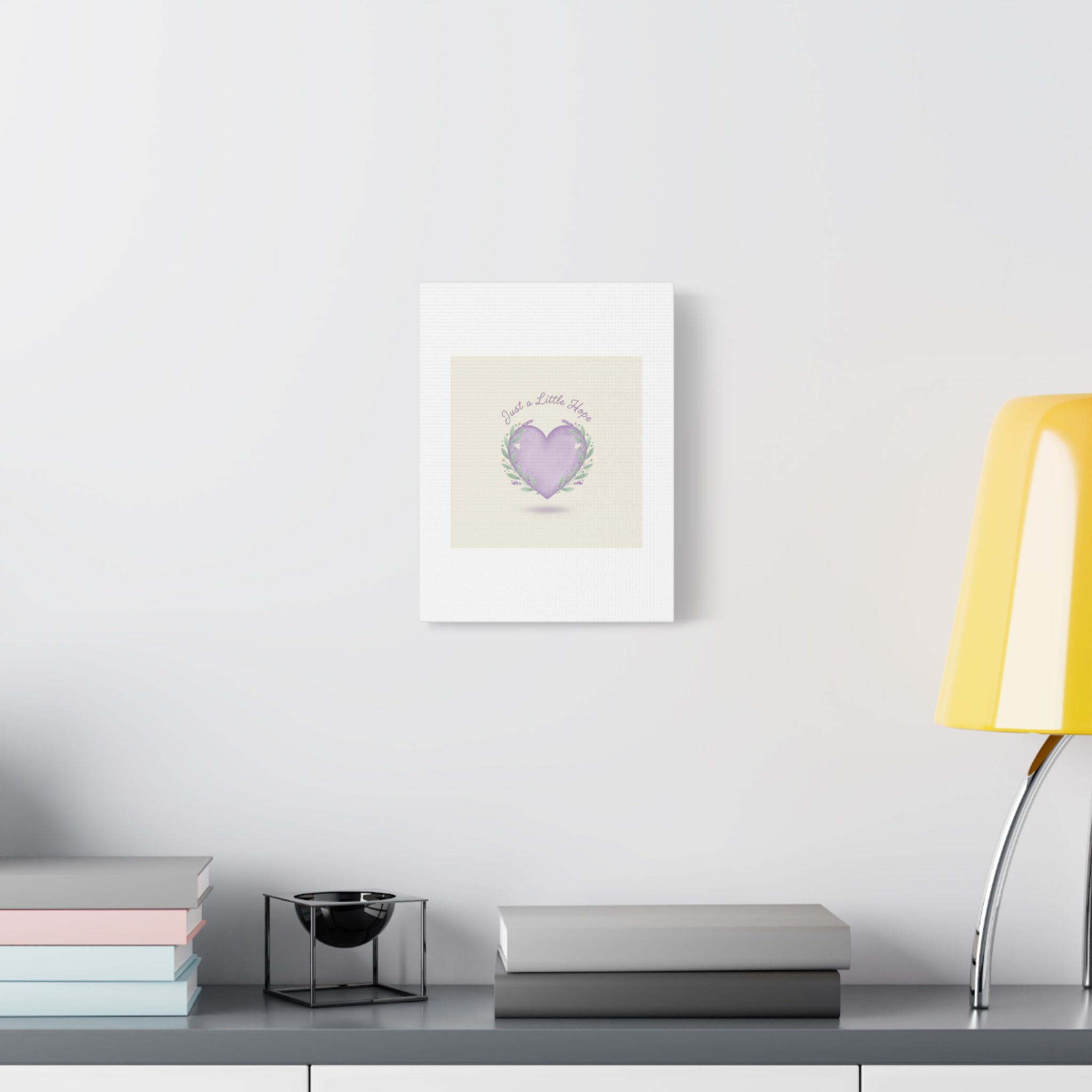 Just a Little Hope Canvas | Positive Micro-Optimism, Lavender Heart