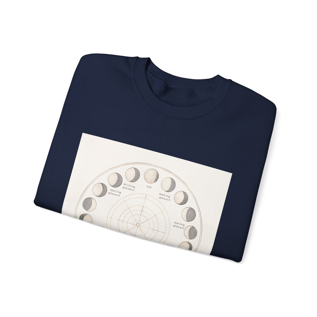 Moon Phases Sweatshirt — Lunar Cycle Graphic Crewneck