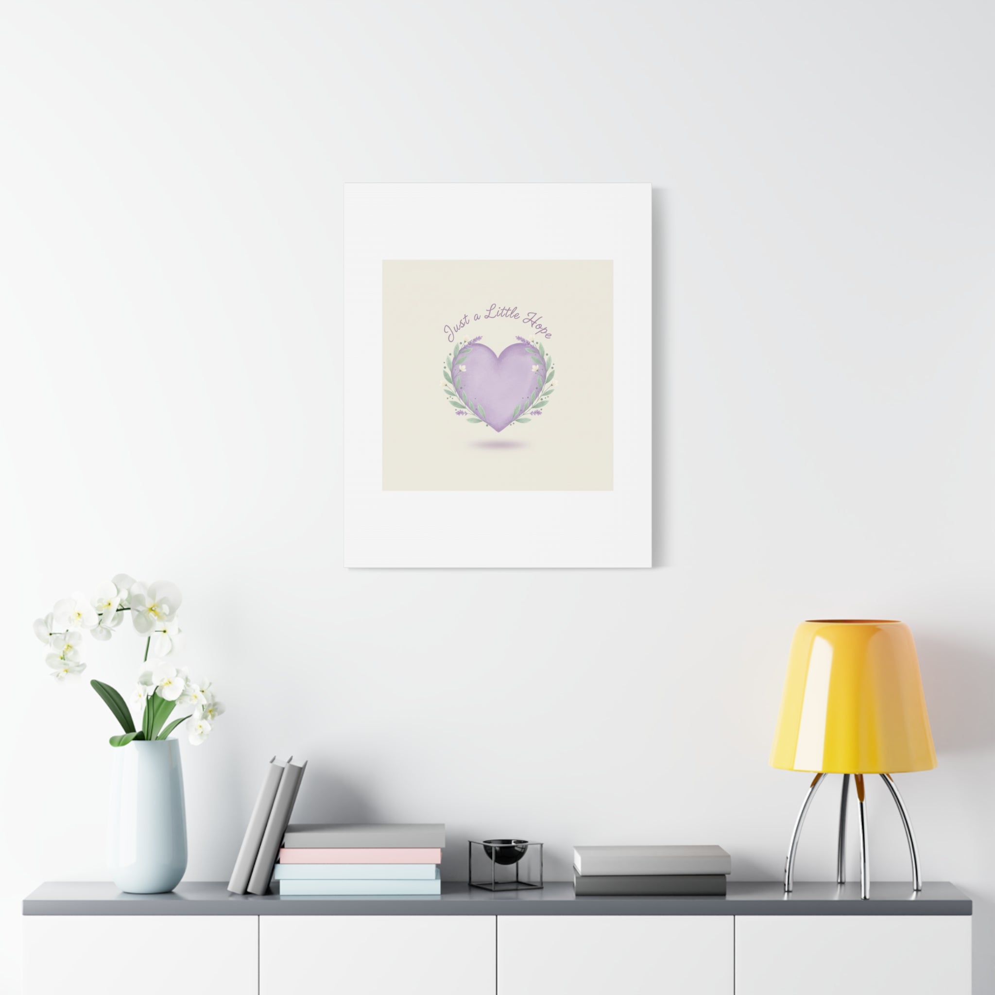 Just a Little Hope Canvas | Positive Micro-Optimism, Lavender Heart