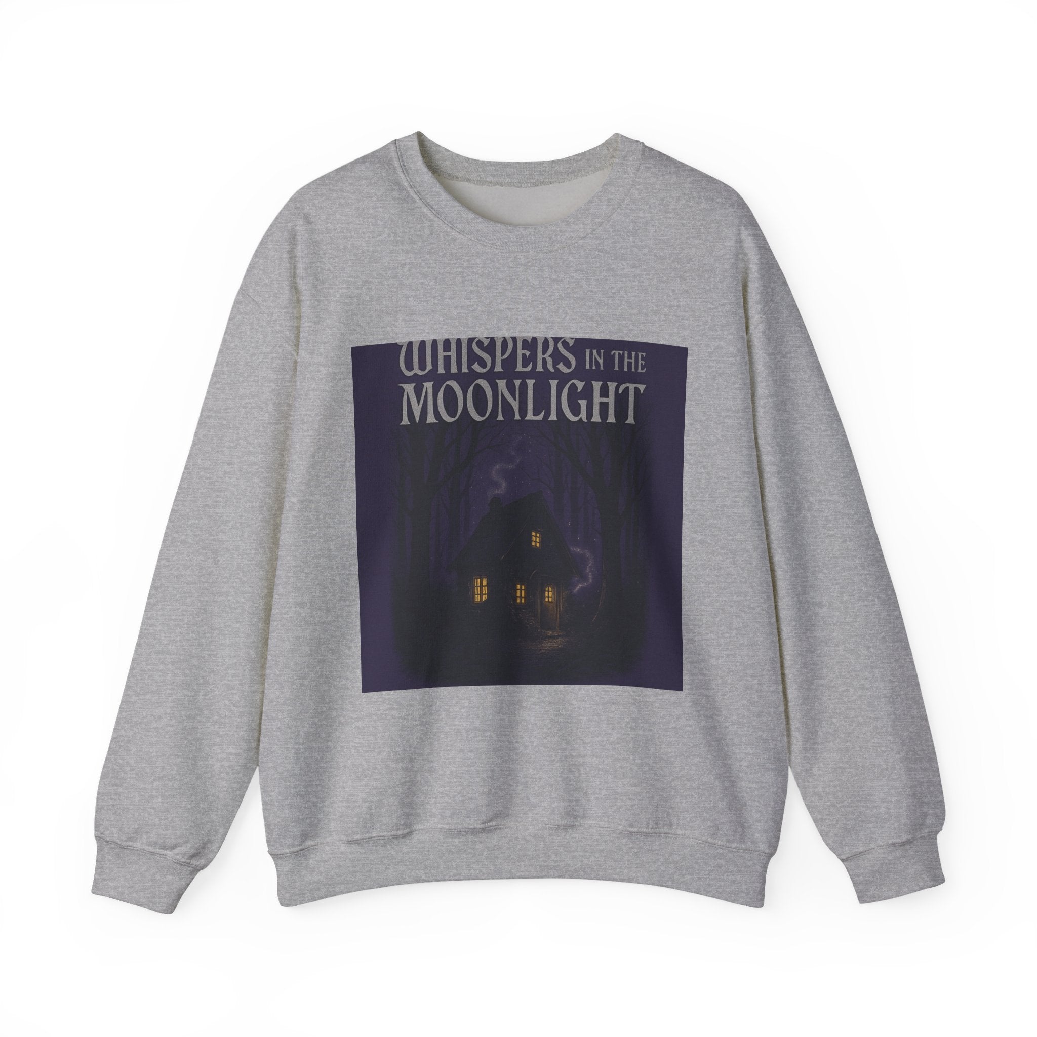 Whispers in the Moonlight Sweatshirt — Cozy Haunted Cottage Crewneck