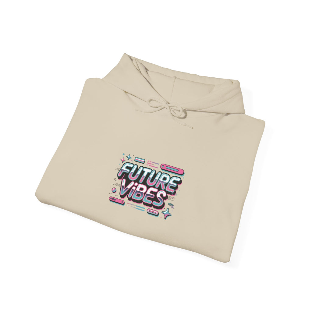Future Vibes Hoodie | Y2K cyber holo aesthetic, retro tech print