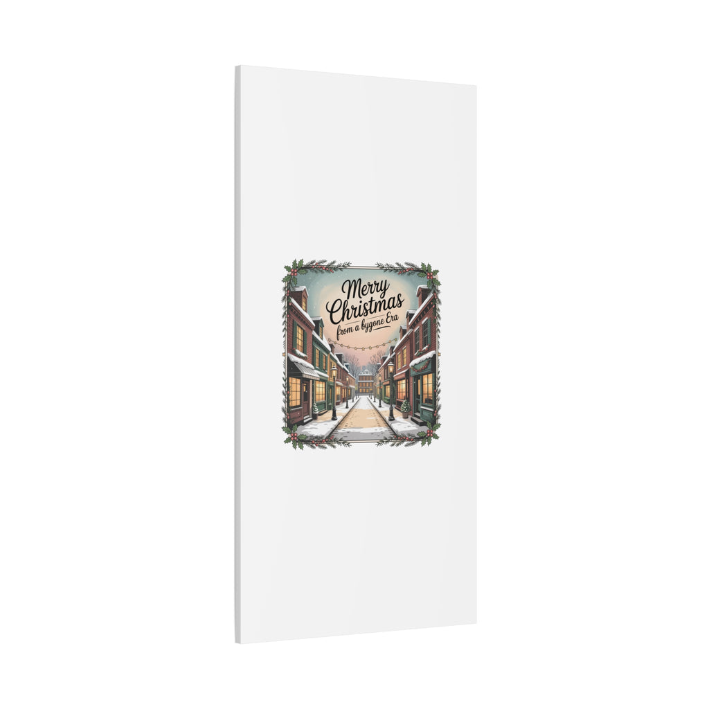 Merry Christmas Vintage Postcard Canvas | Retro Holiday Card Design