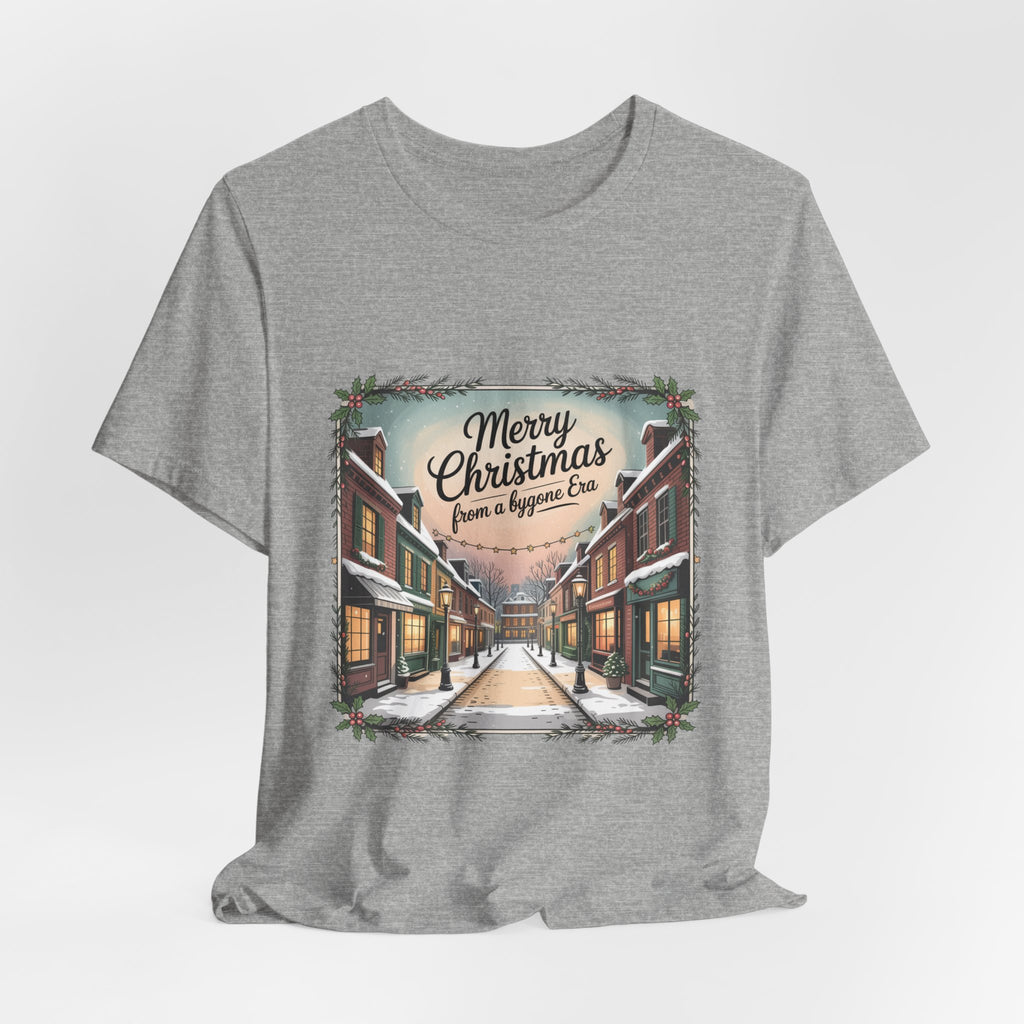 Merry Christmas Vintage Postcard Tee | Retro Holiday Card Design