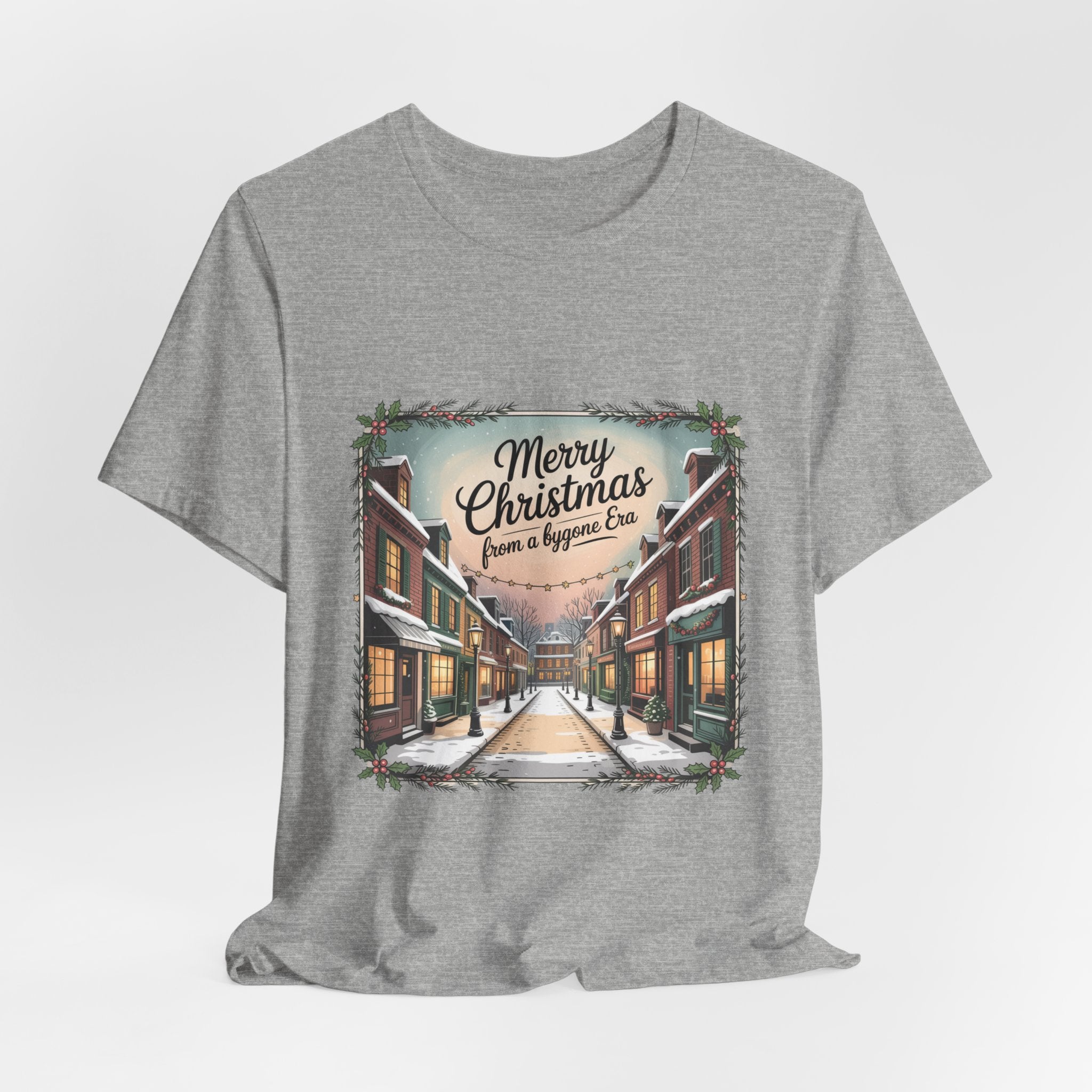 Merry Christmas Vintage Postcard Tee | Retro Holiday Card Design
