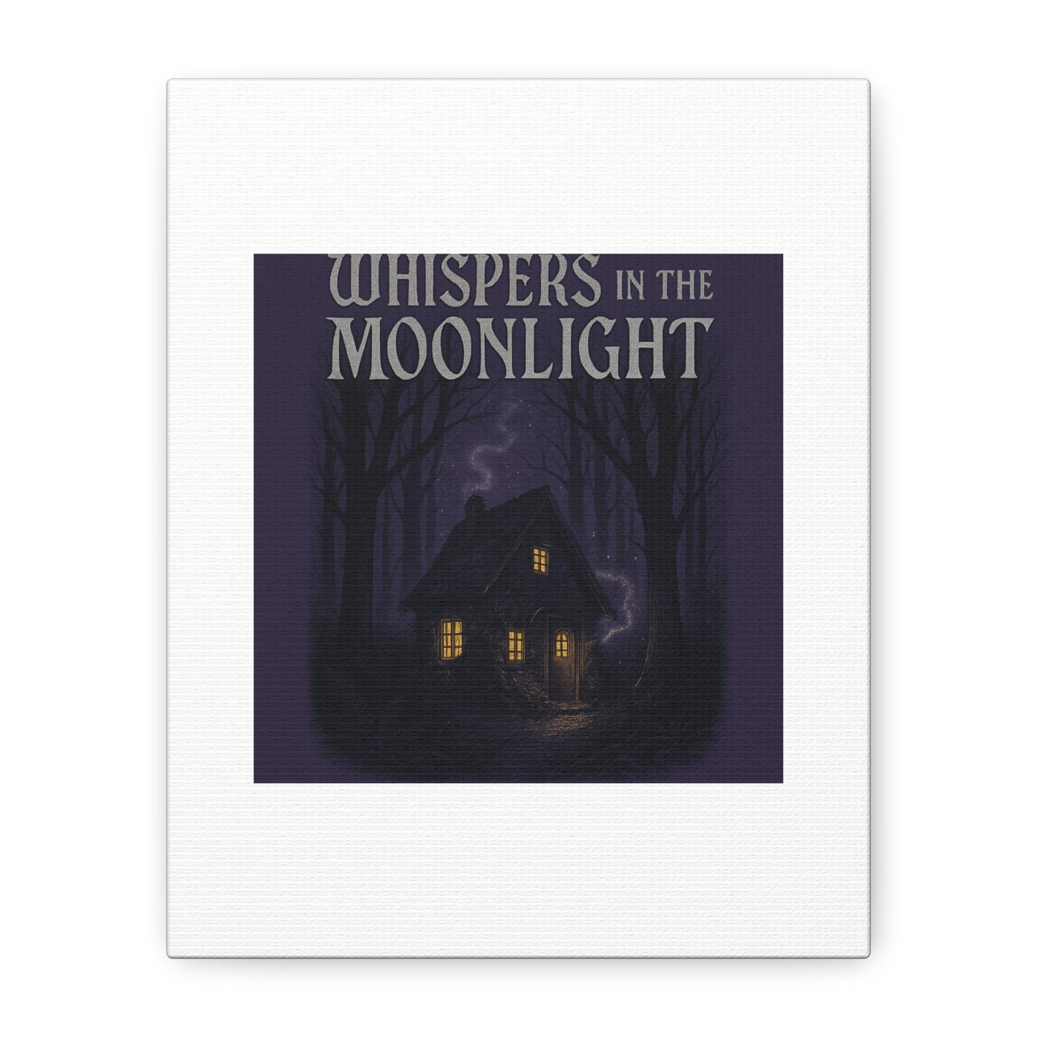Whispers in the Moonlight Canvas Art – Haunted Cottage Wall Decor