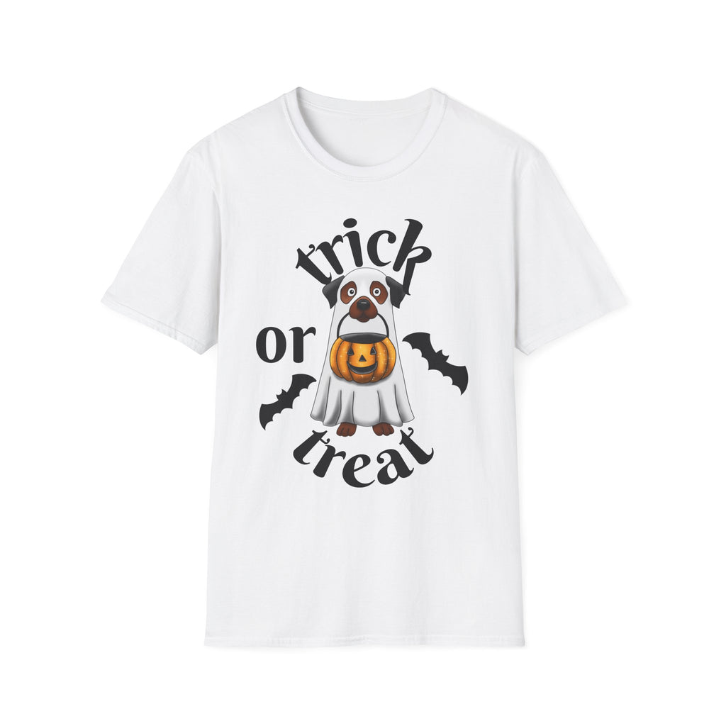 Halloween Puppy T-Shirt, Cute Trick or Treat Shirt, Unisex Dog Tee, Halloween Costume Top, Halloween Gift