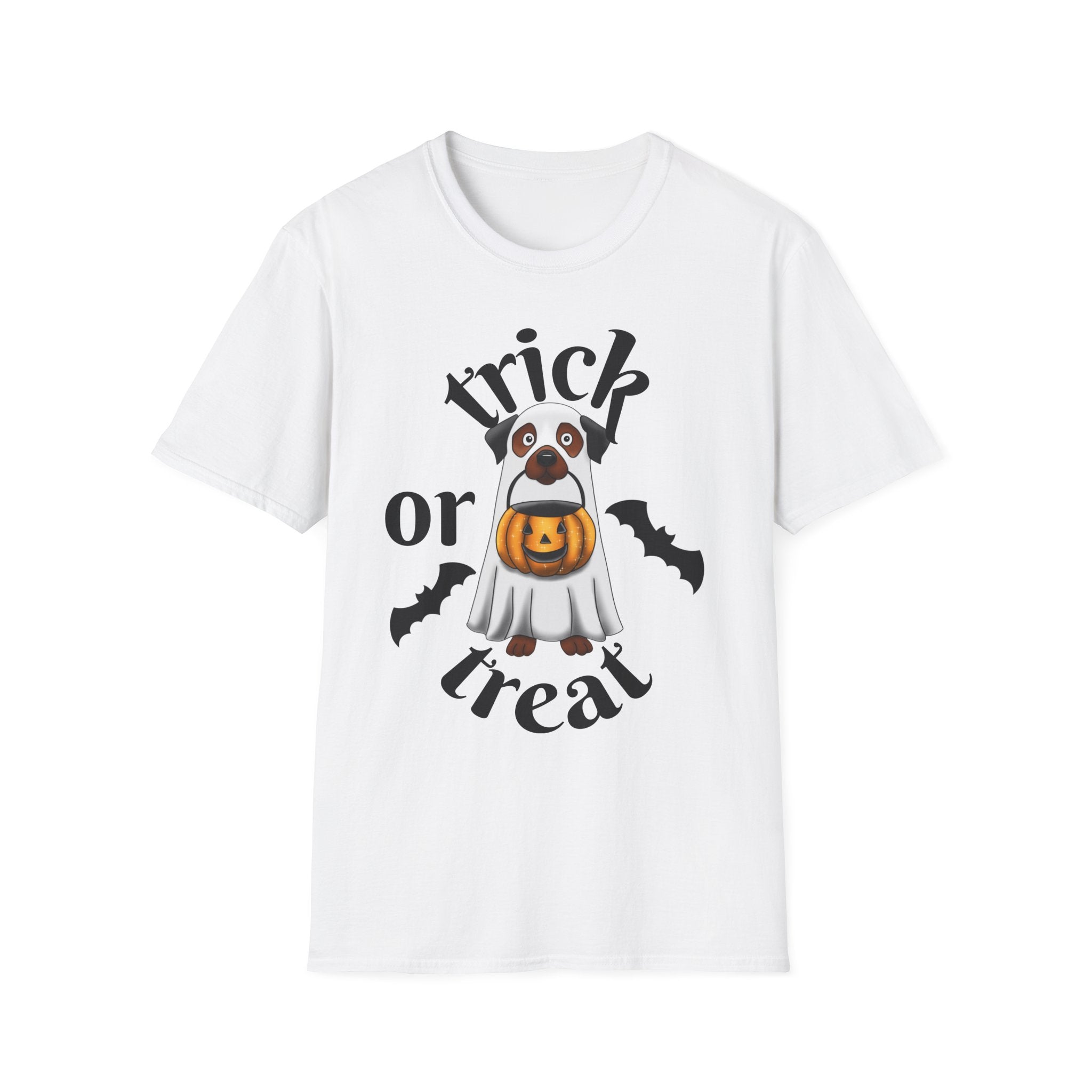 Halloween Puppy T-Shirt, Cute Trick or Treat Shirt, Unisex Dog Tee, Halloween Costume Top, Halloween Gift