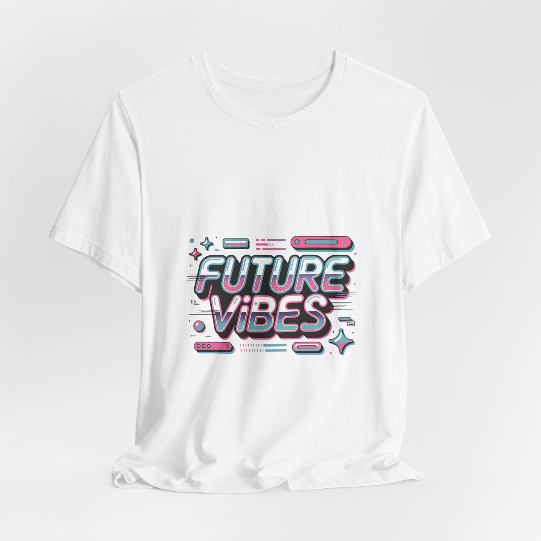 Future Vibes Tee | Y2K Cyber Holo Aesthetic, Retro Tech Chrome Text