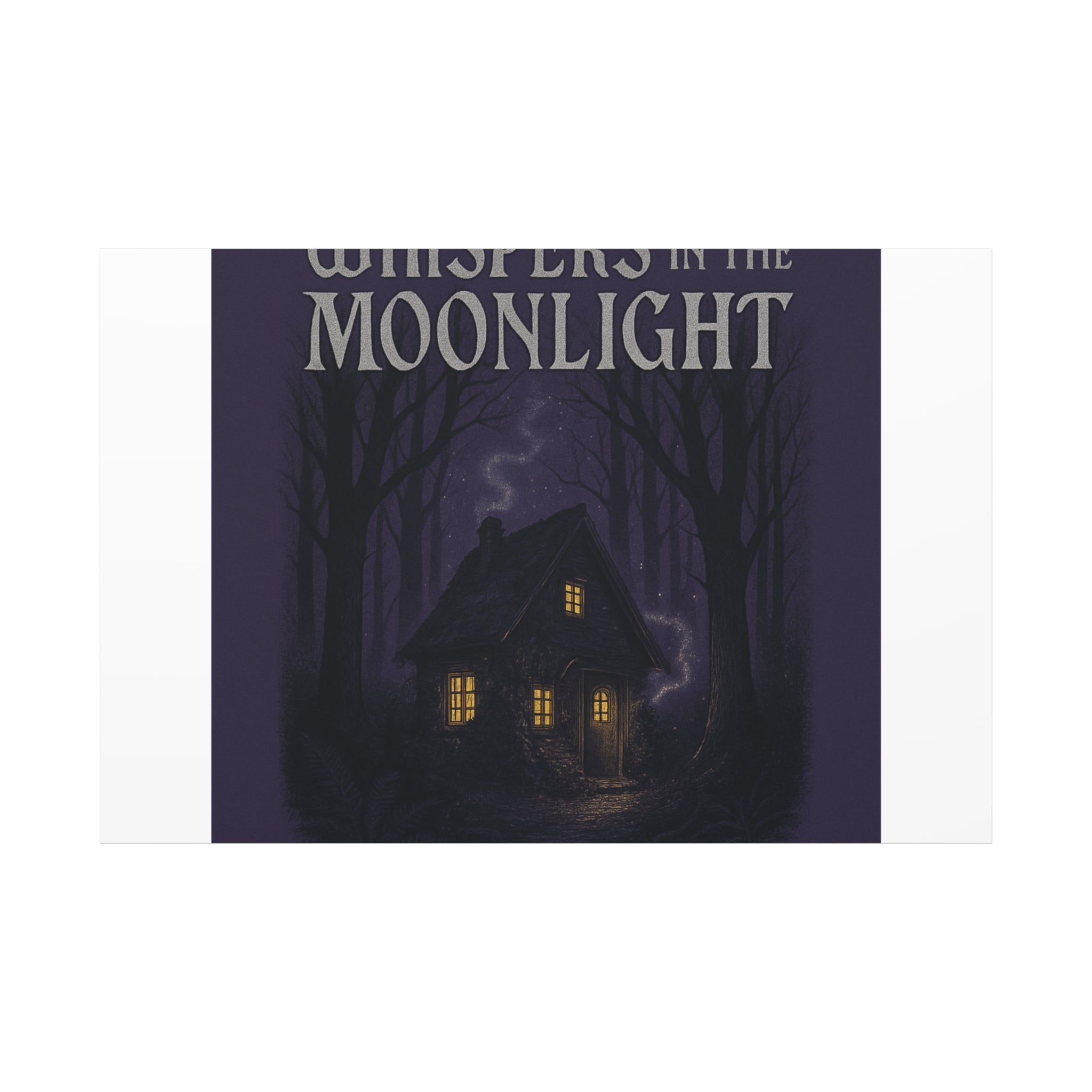 Whispers in the Moonlight Canvas Art – Haunted Cottage Wall Decor