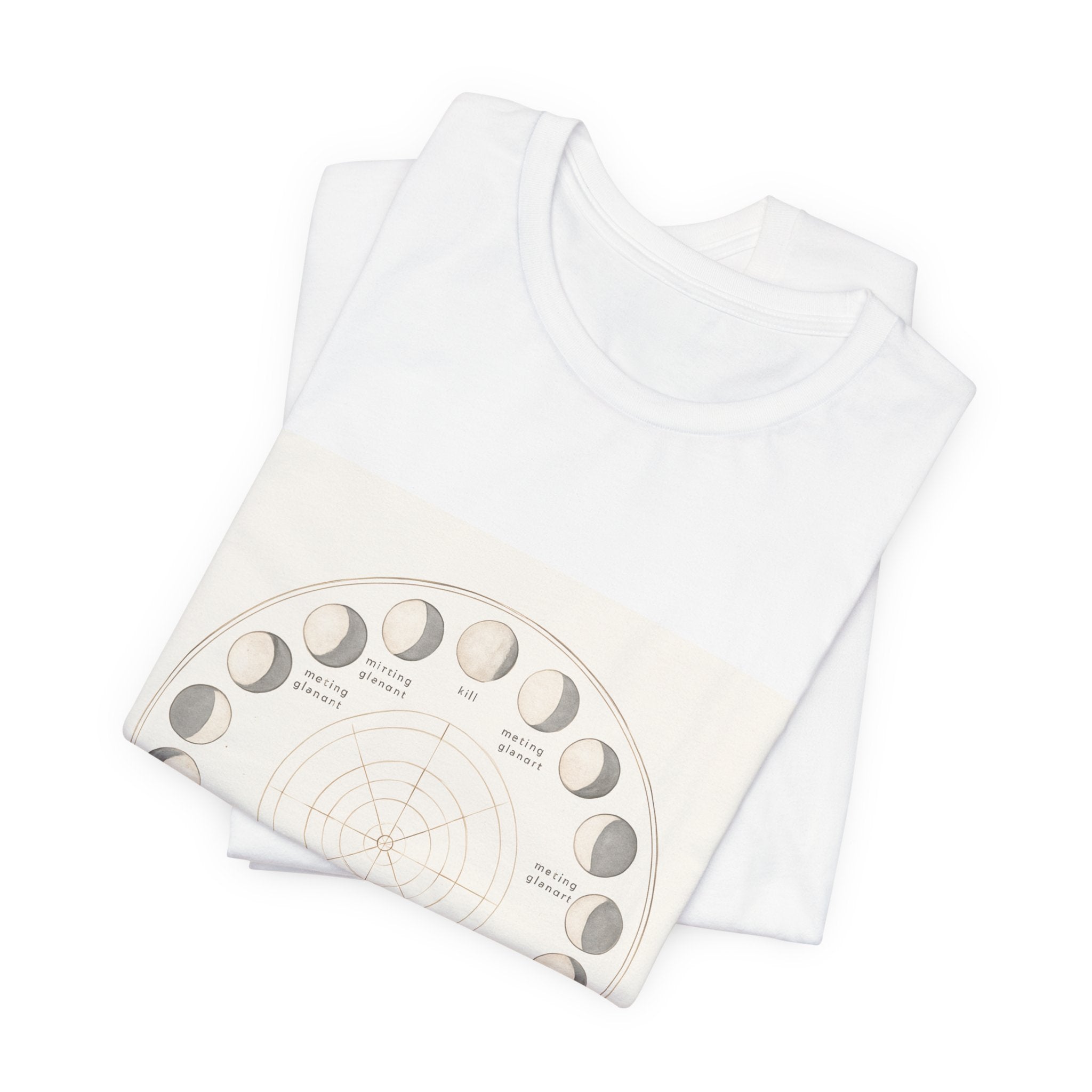 Moon Phases T-Shirt — Illustrated Lunar Cycle Tee