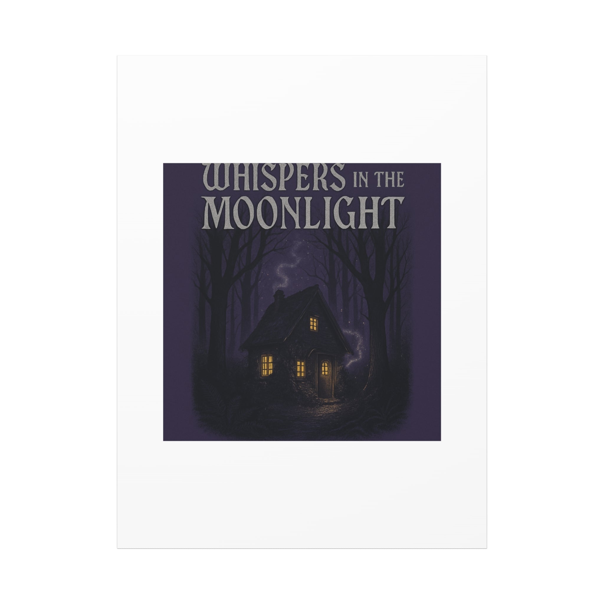 Whispers in the Moonlight Canvas Art – Haunted Cottage Wall Decor