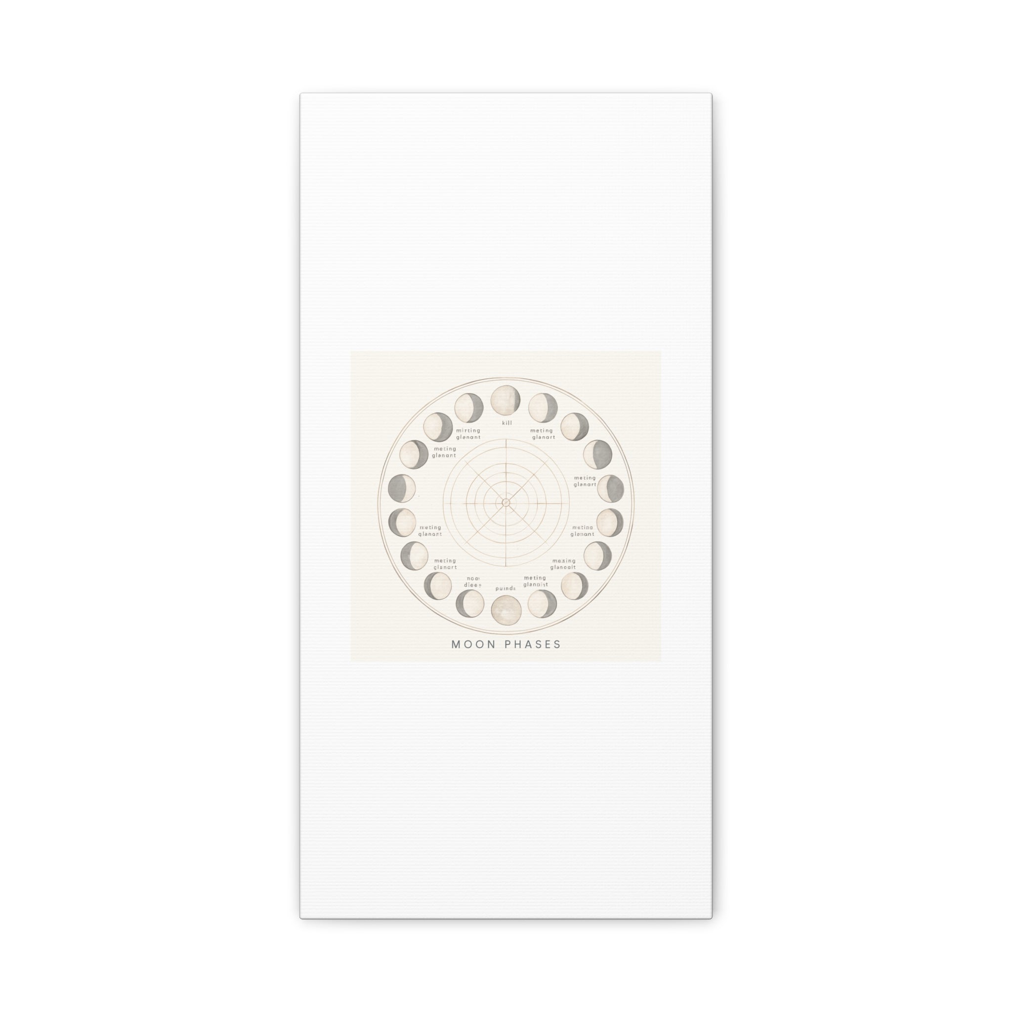 Moon Phases Canvas Print — Neutral Lunar Cycle Wall Art